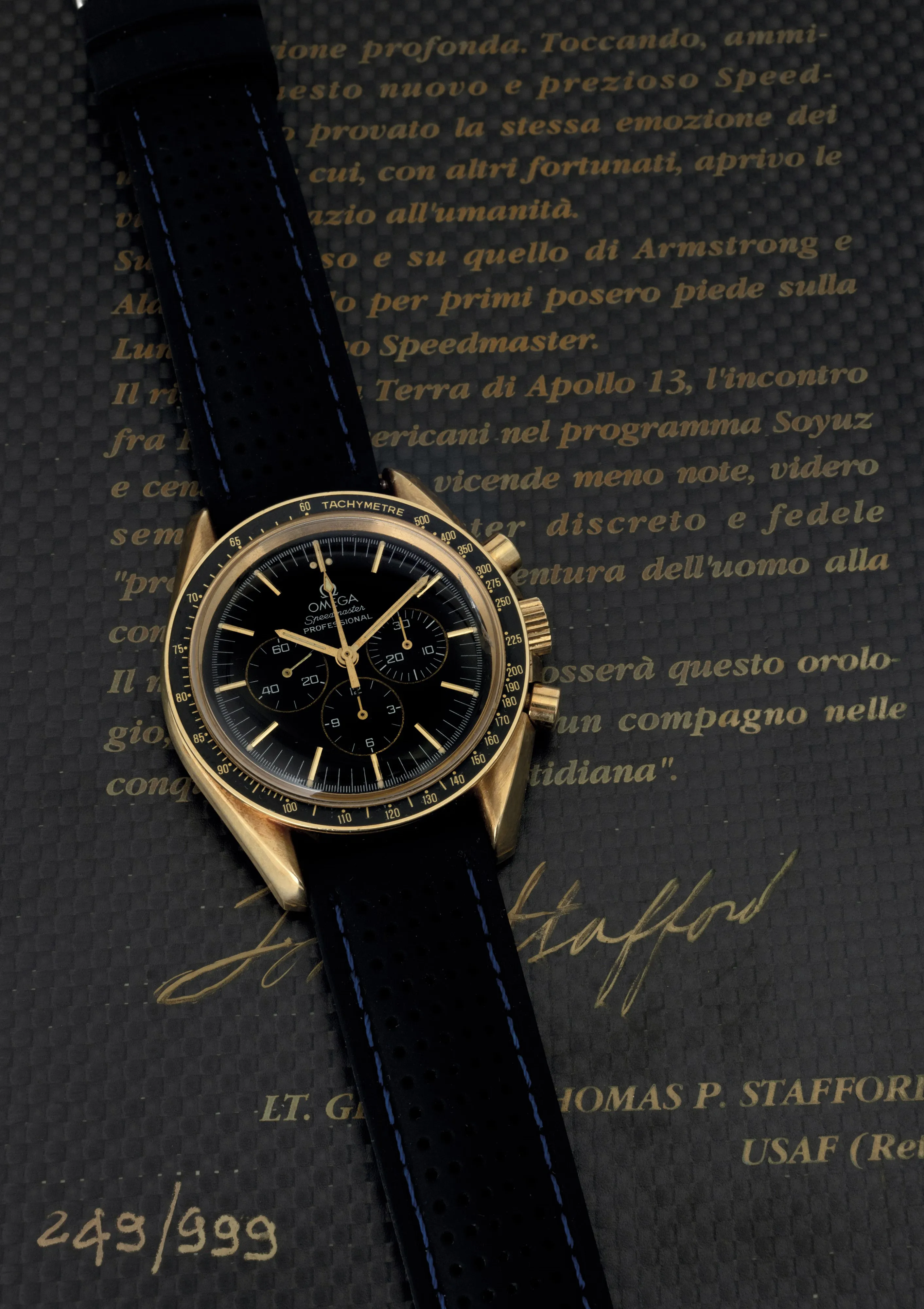 Omega Speedmaster 145.00.52 42mm Yellow gold Black 3