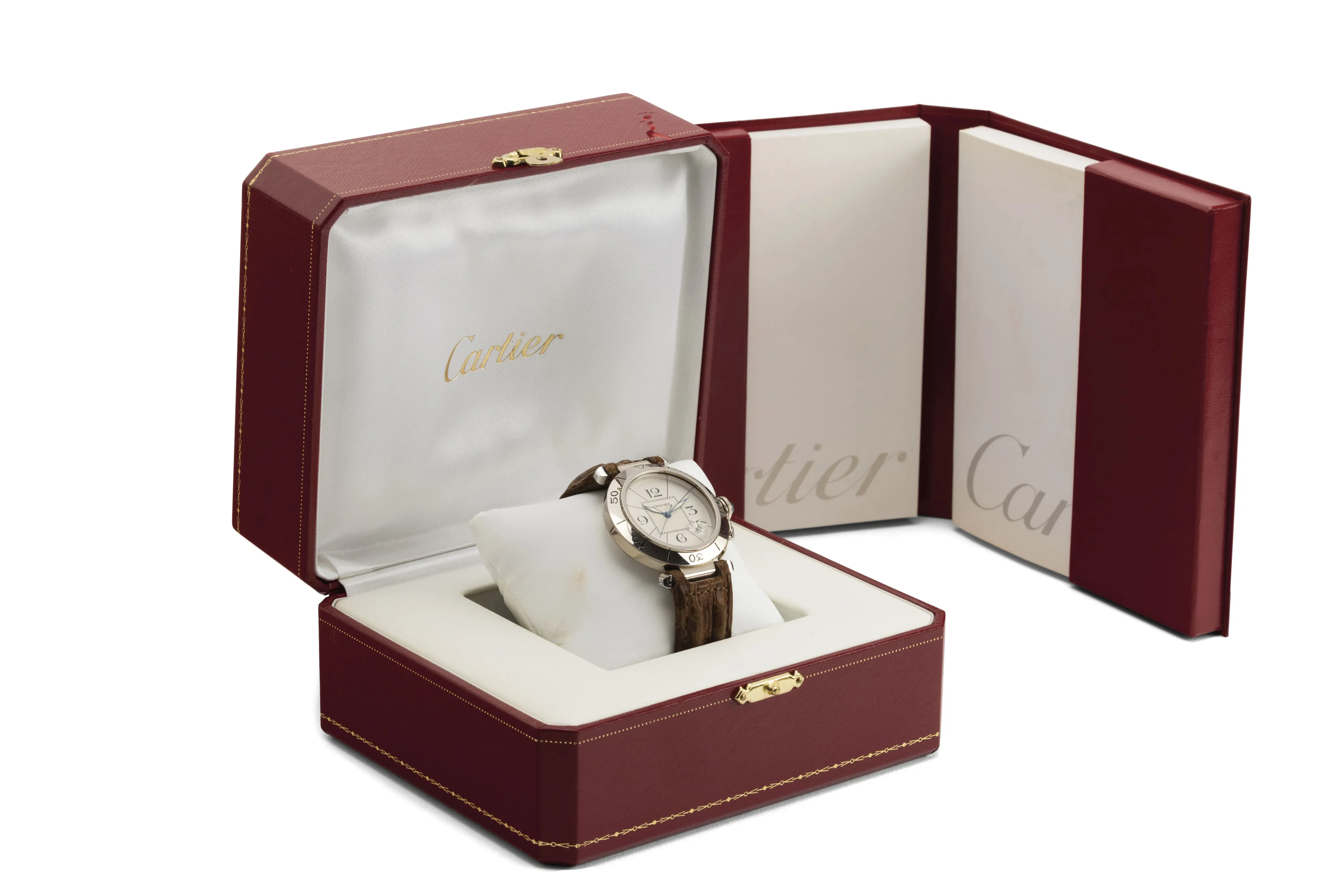 Cartier Pasha 1990 38mm White gold Silver 2