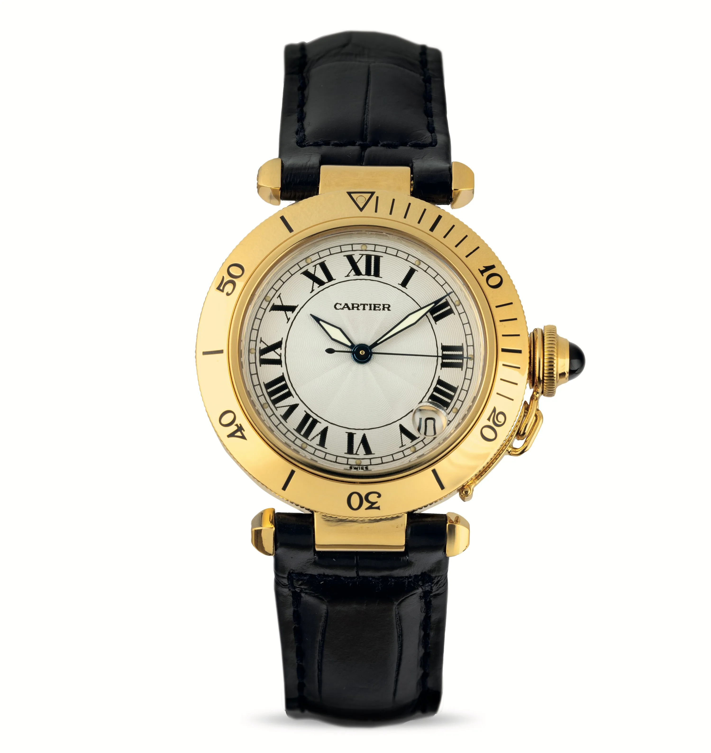 Cartier Pasha 1035 35mm Yellow gold Silver