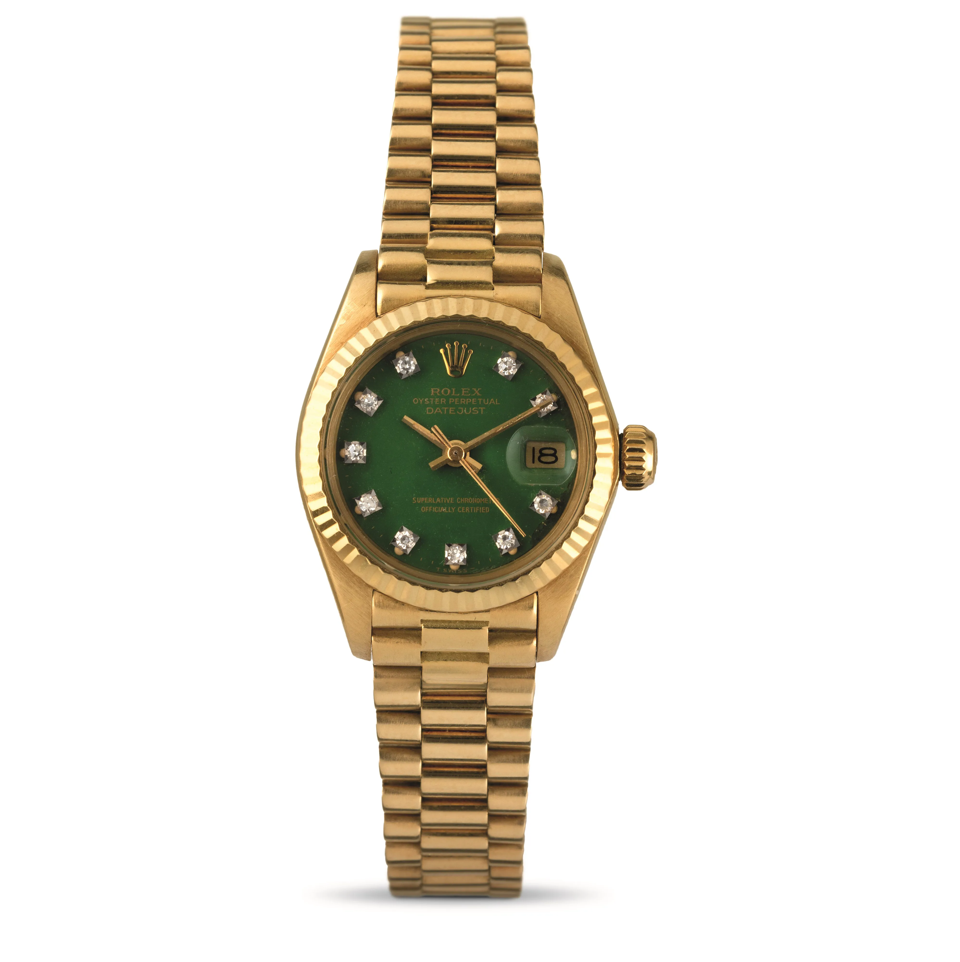 Rolex Datejust 6917 26mm Yellow gold Green