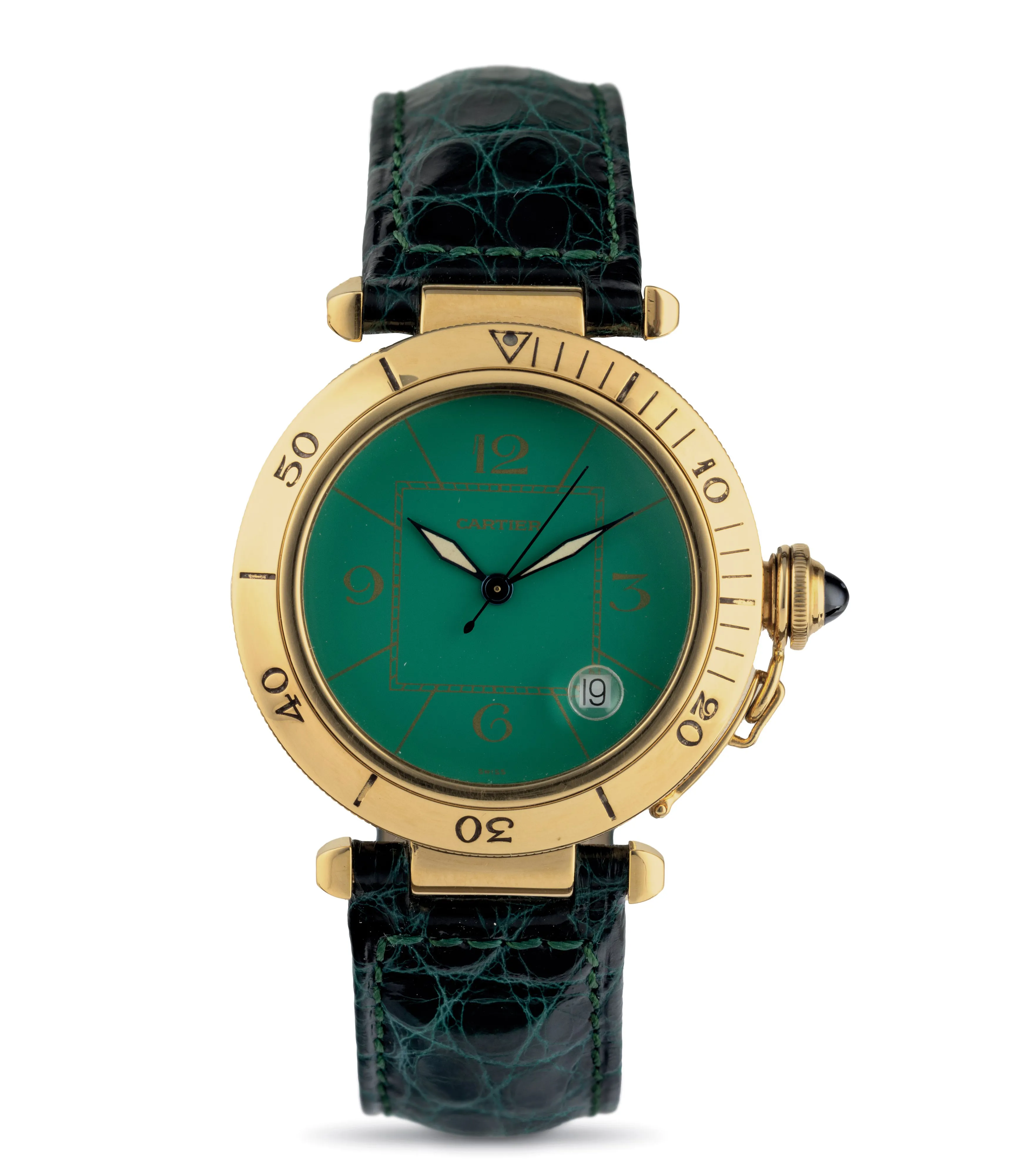 Cartier Pasha 1989 38mm Yellow gold Green