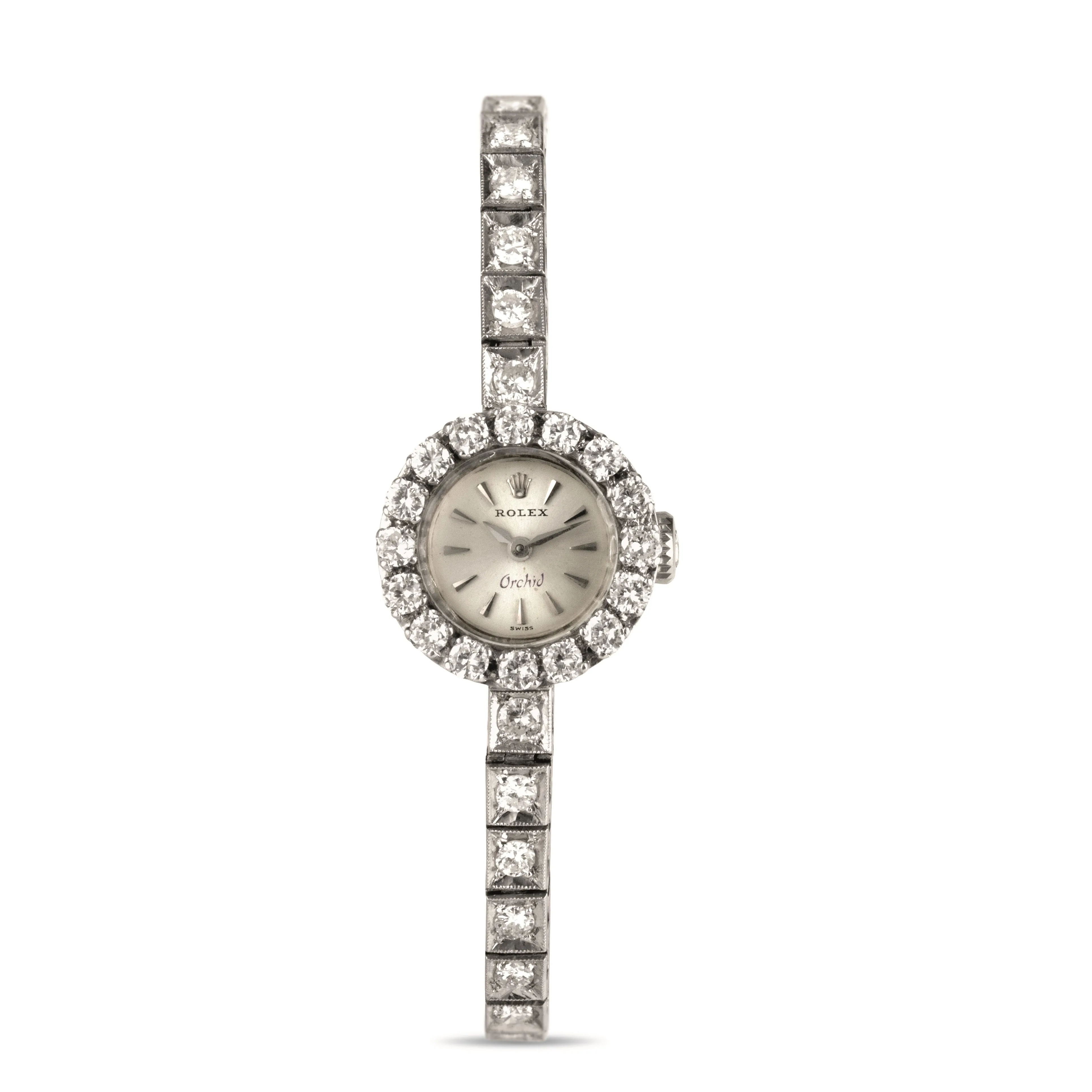 Rolex Orchid 9060 18mm White gold and Diamond Silver