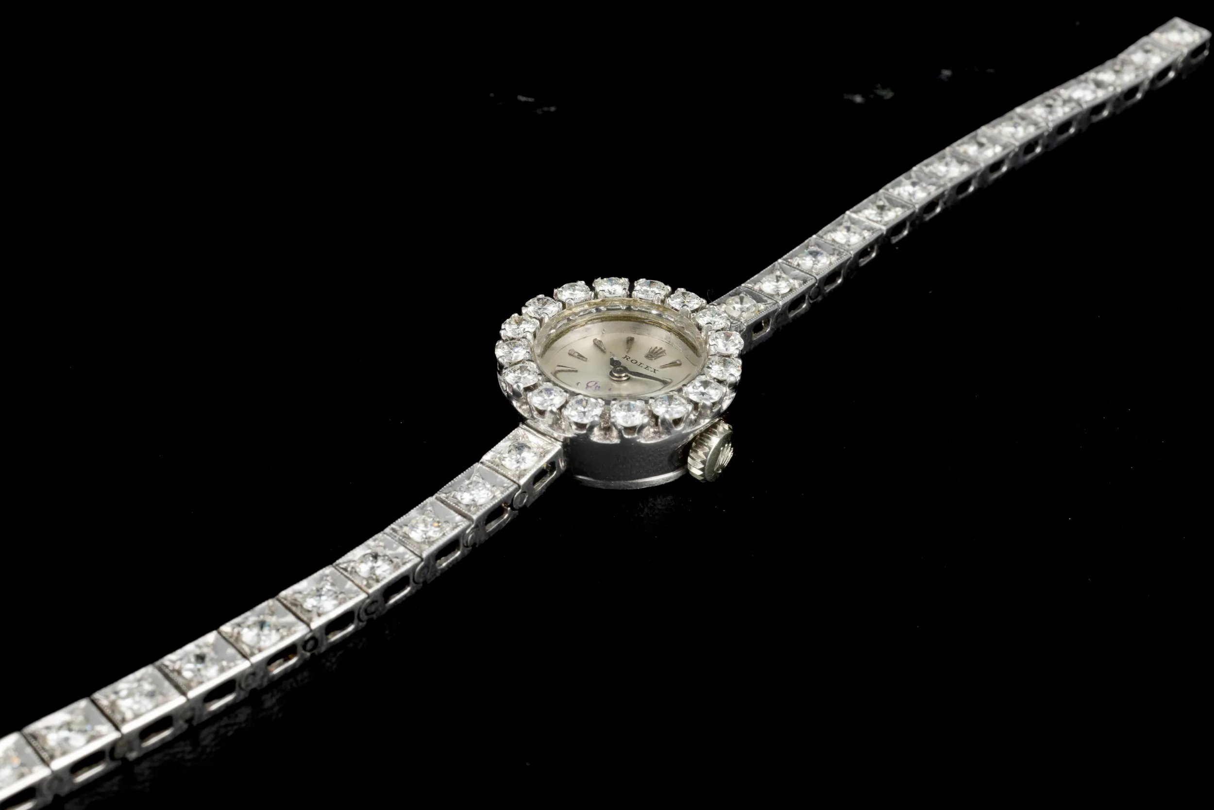 Rolex Orchid 9060 18mm White gold and Diamond Silver 2