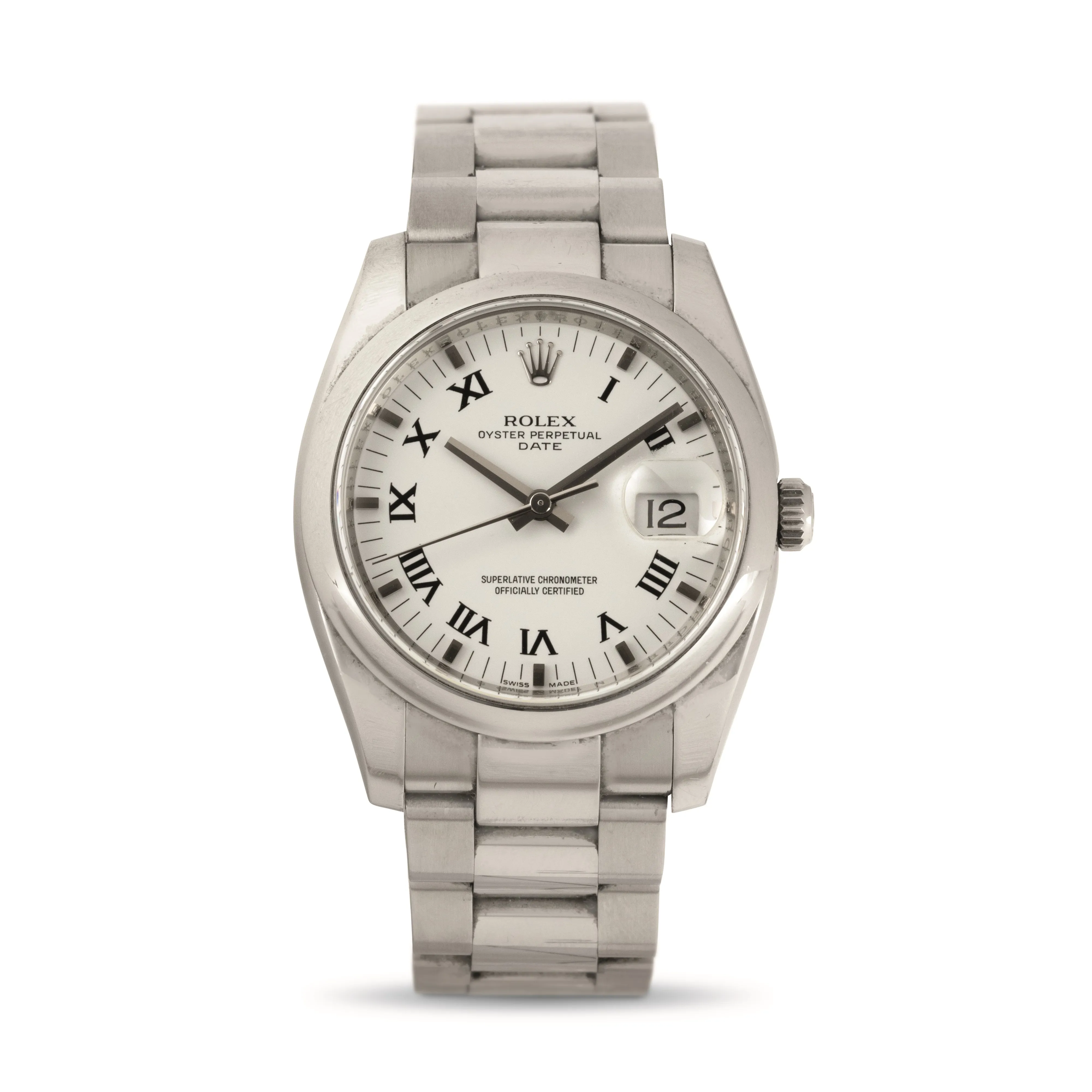 Rolex Oyster Perpetual Date 115200 34mm Steel White