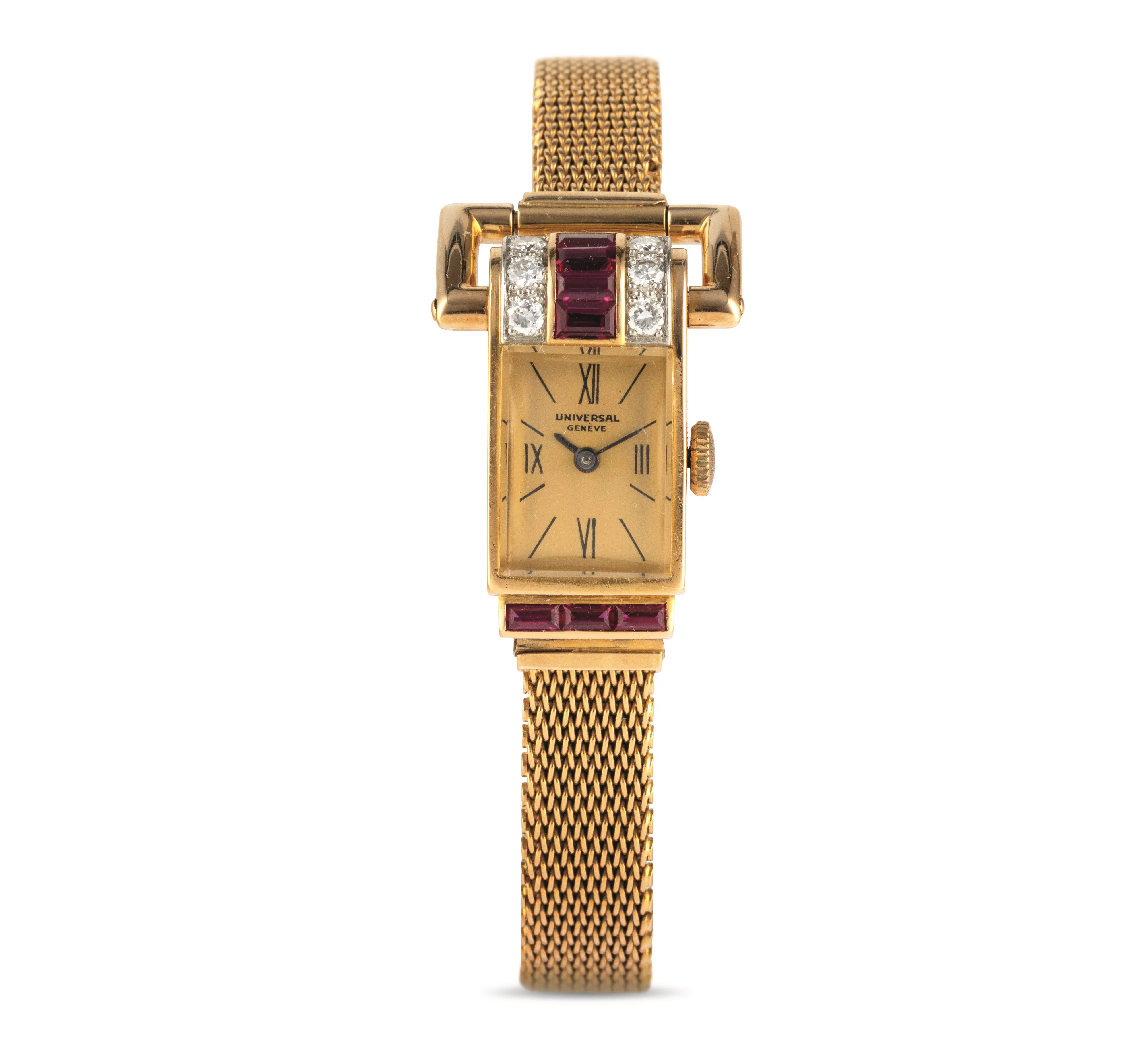 Universal Genève Lady Cocktail 23mm Yellow gold and Diamond Champagne