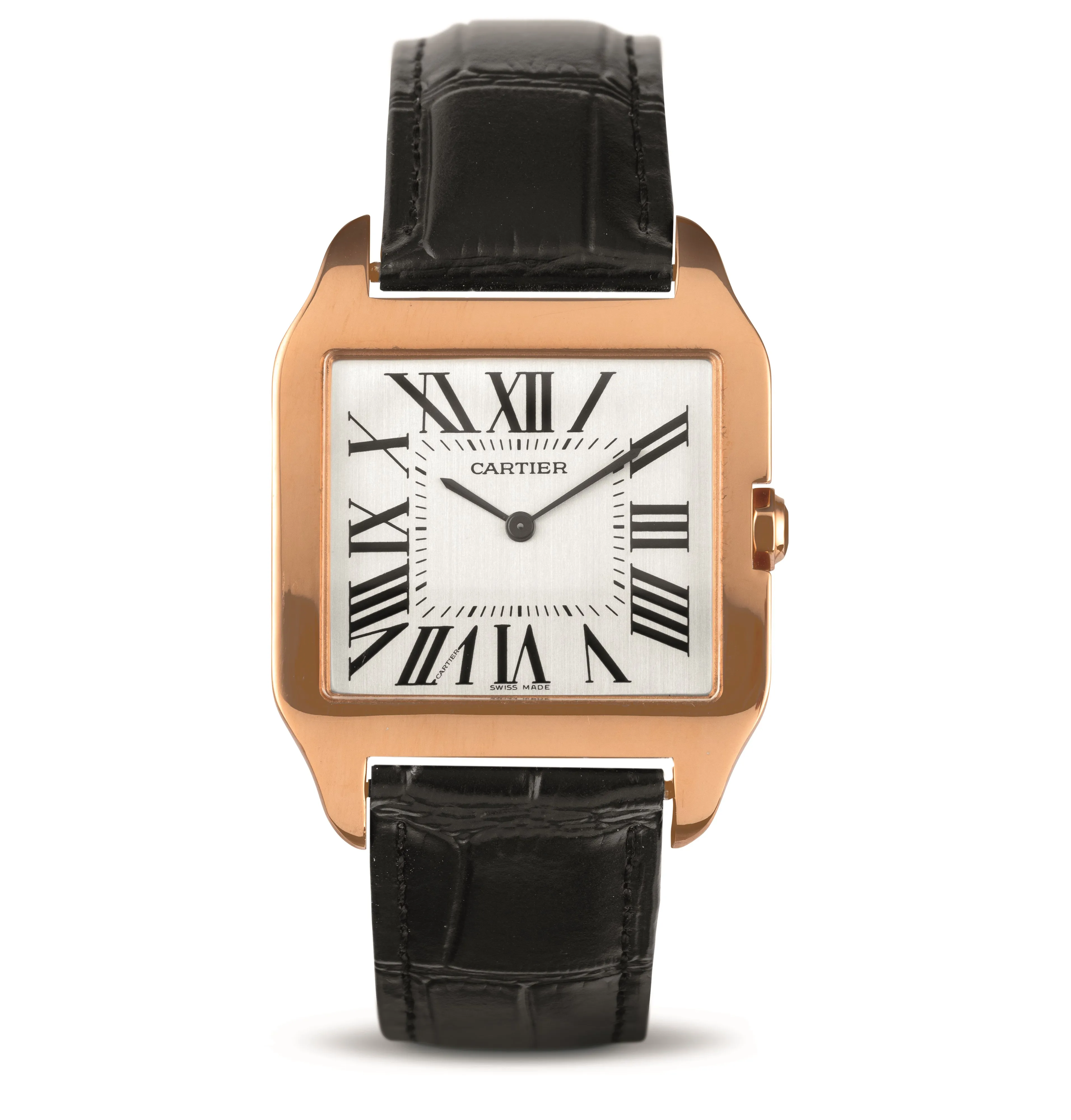 Cartier Santos Dumont 2650 36mm Rose gold Silver