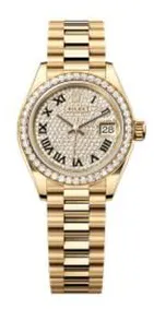 Rolex Lady-Datejust 279138RBR 28mm Yellow gold Silver