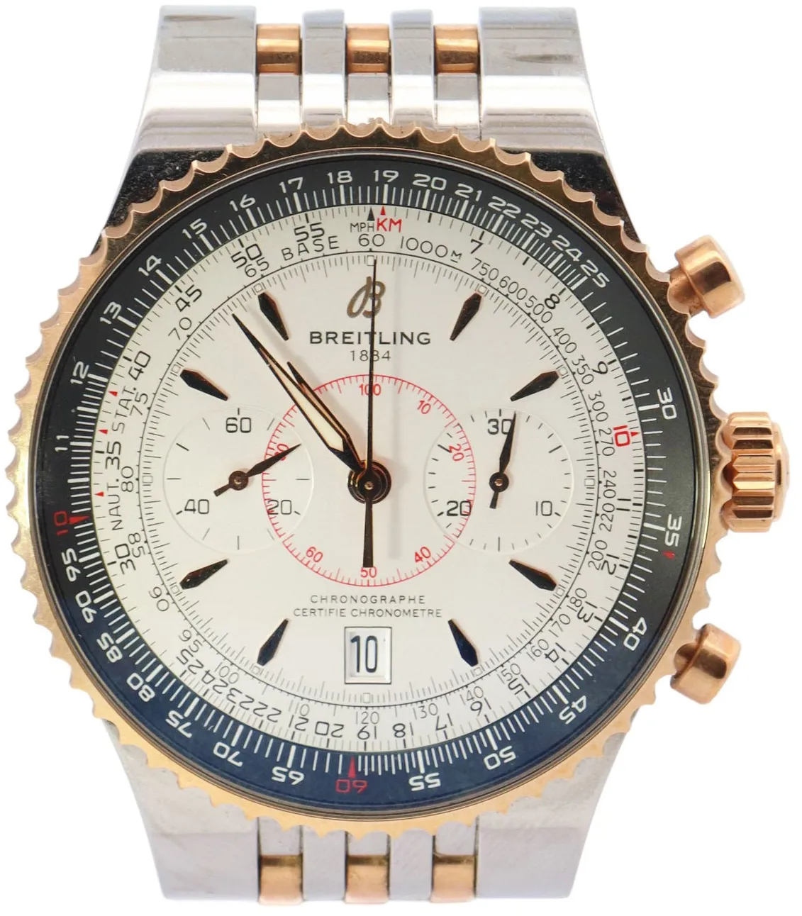 Breitling Montbrillant C23340 47mm Rose gold and steel White