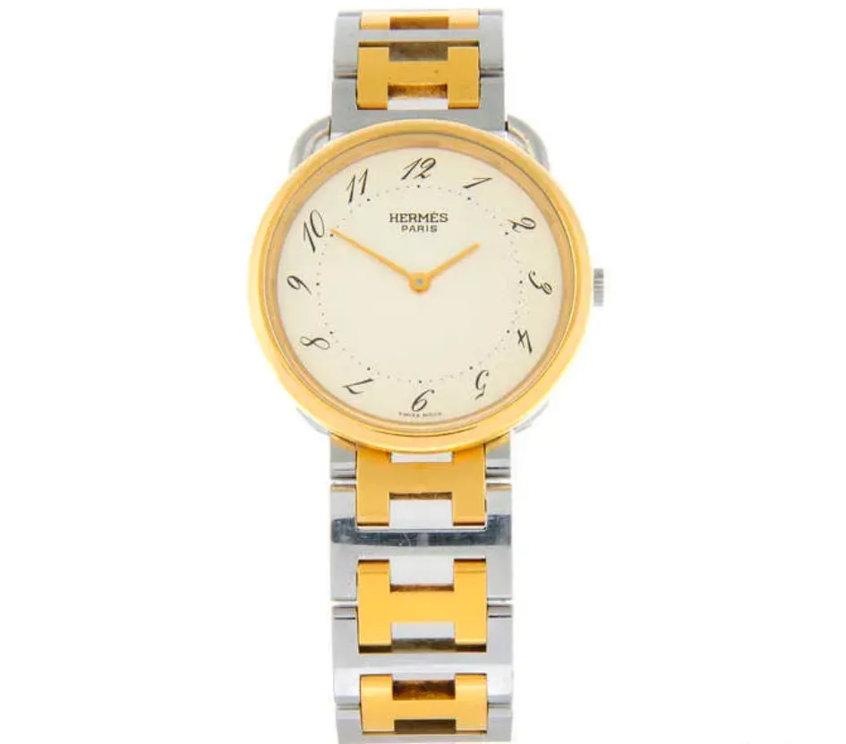 Hermès Arceau 33mm Stainless steel and Gold-plated Silver