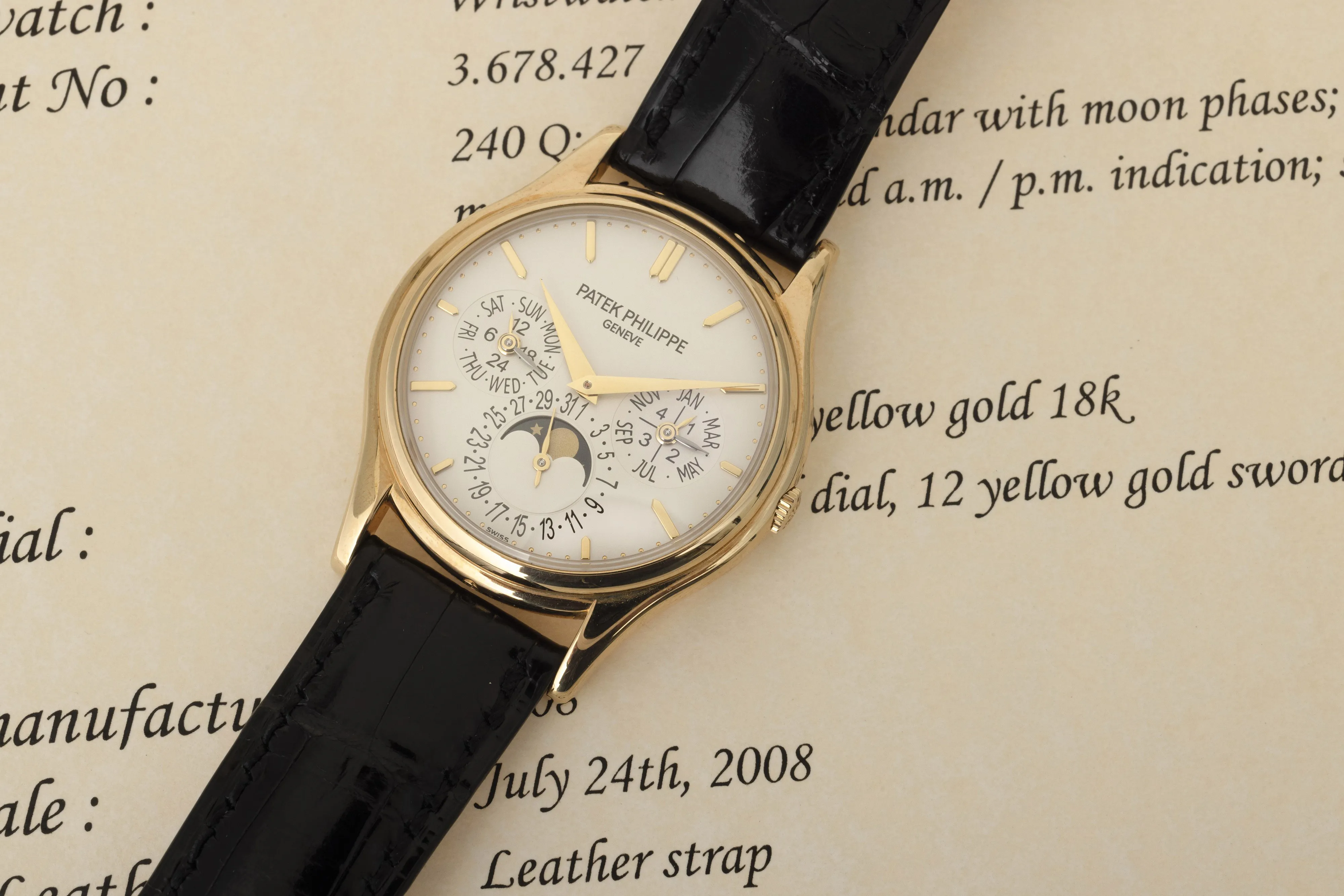 Patek Philippe Perpetual Calendar 5140 37mm Yellow gold Opaline 6