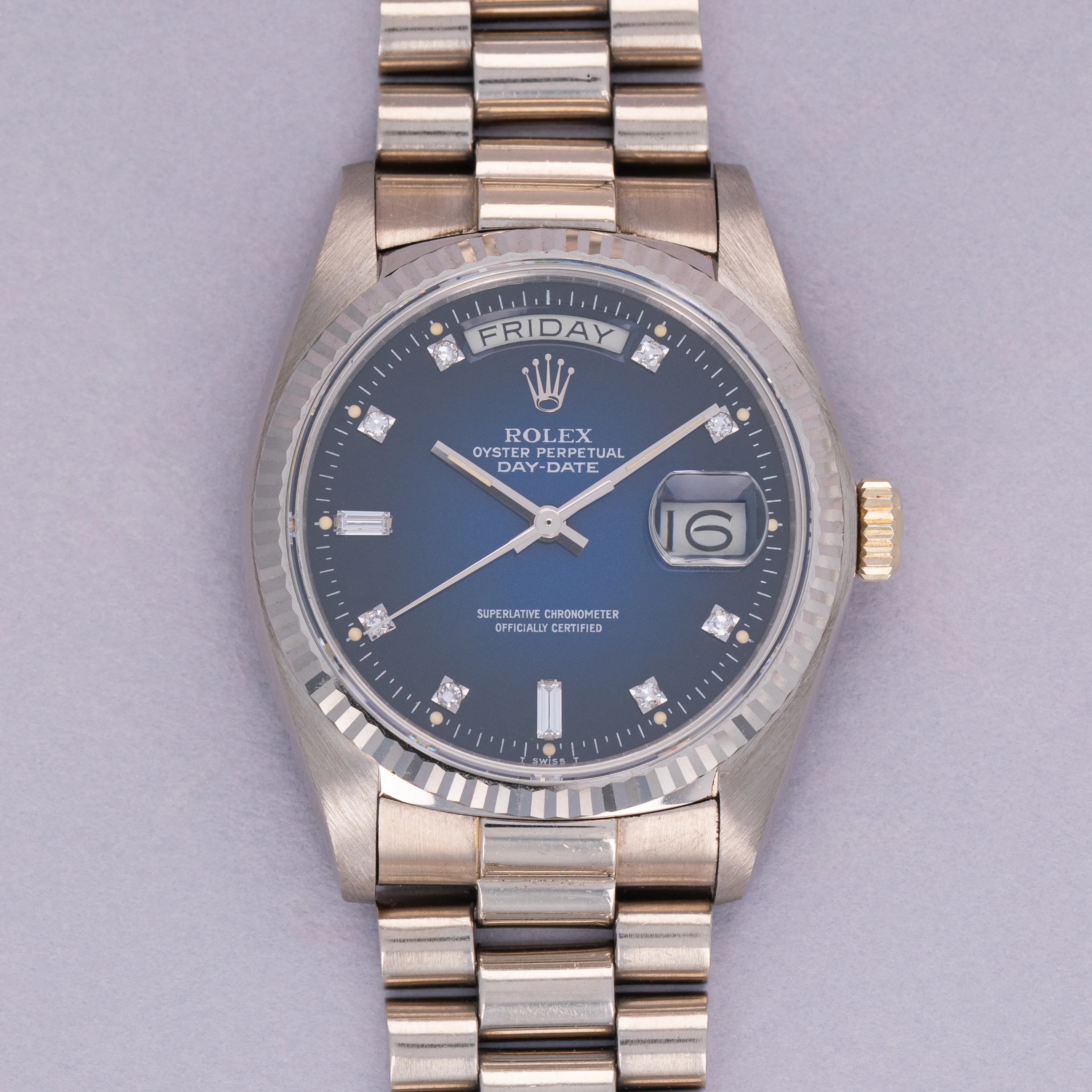 Rolex Day-Date 36 18039 36mm White gold Blue