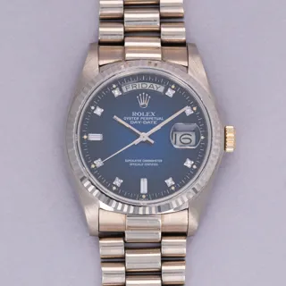 Rolex Day-Date 36 18039 White gold Blue