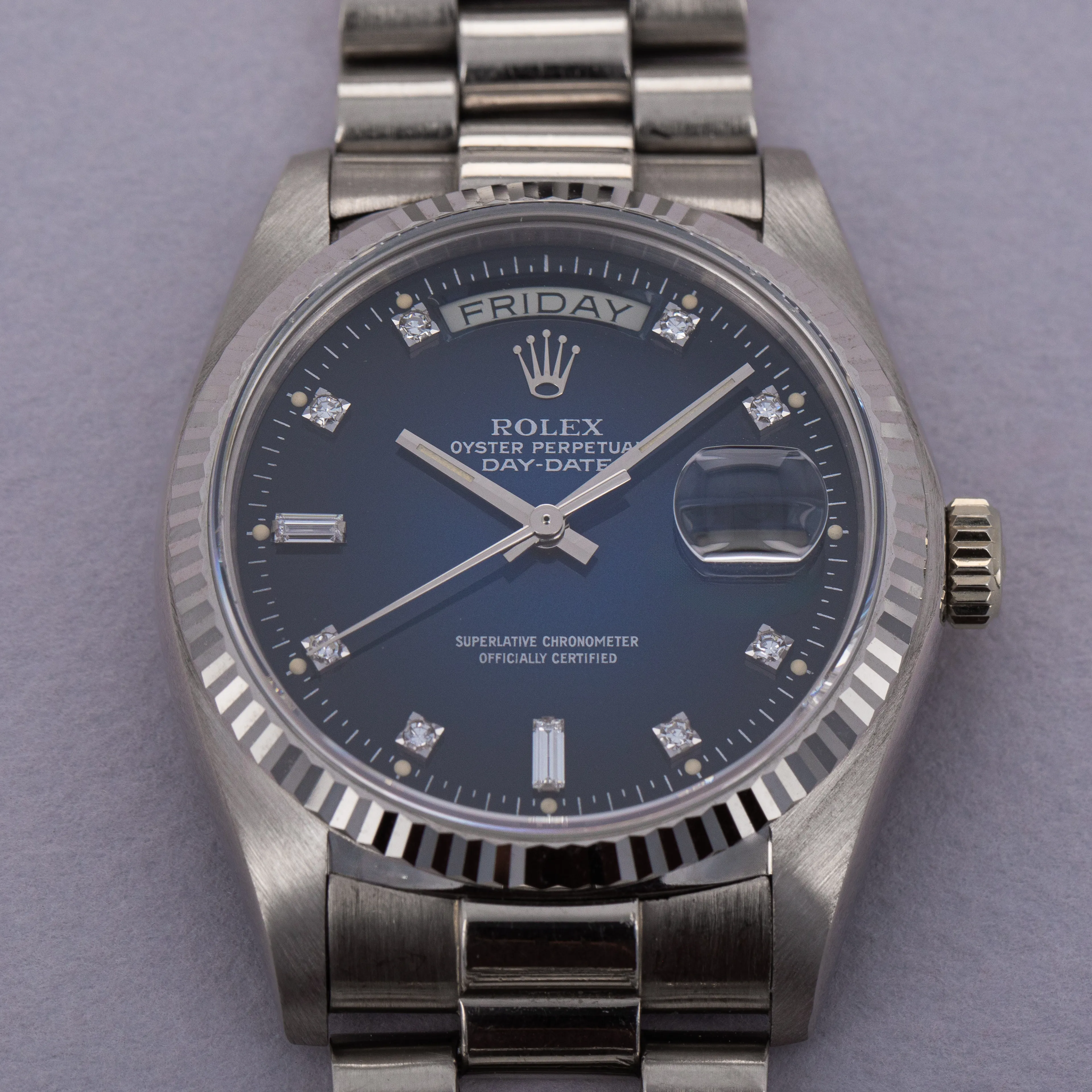 Rolex Day-Date 36 18039 36mm White gold Blue 11