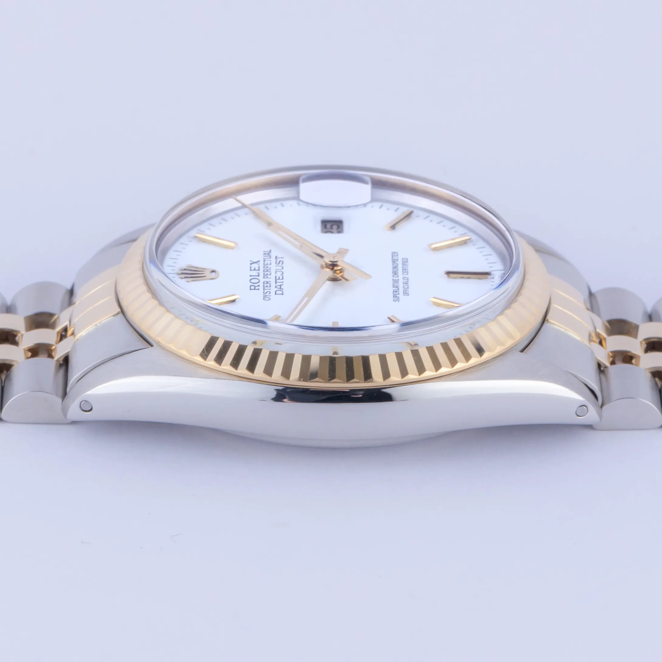 Rolex Oyster Perpetual "Datejust" 16013 36mm Yellow gold and stainless steel White 4