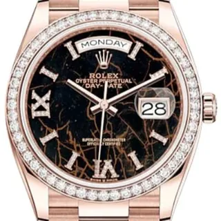 Rolex Day-Date 36 128345RBR Rose gold Black