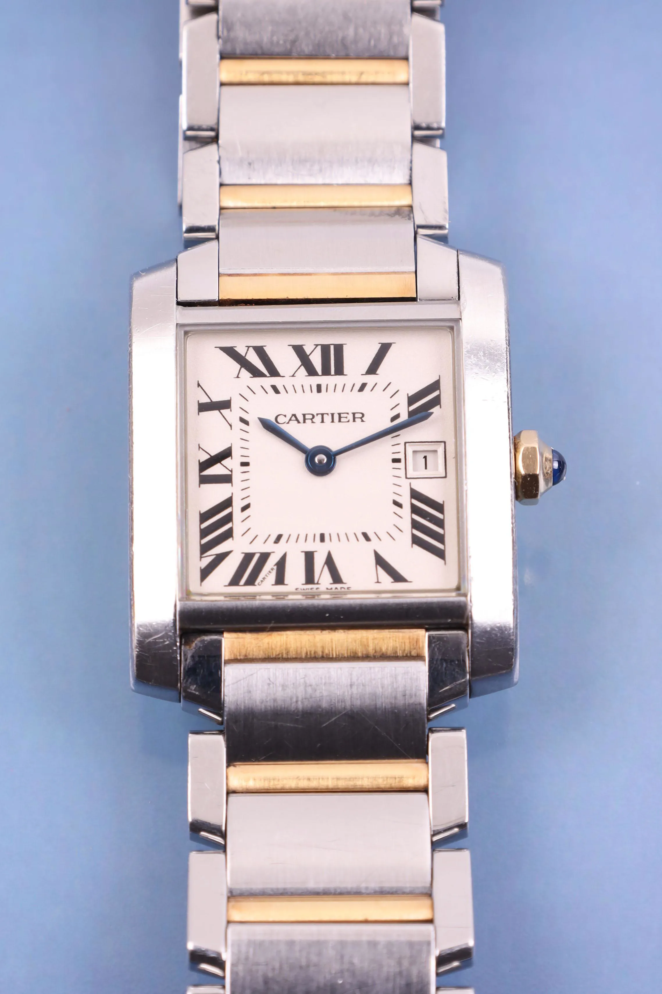 Cartier Tank Française 2465 25mm Stainless steel and yellow gold Cream