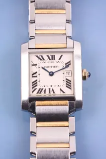 Cartier Tank Française 2465 Yellow gold and Stainless steel Cream