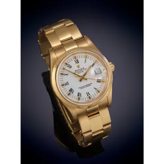 Rolex Oyster Perpetual Date Yellow gold White