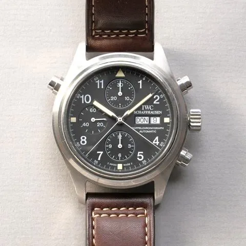 IWC Pilot Double Chronograph IW3713 42mm Stainless steel Black