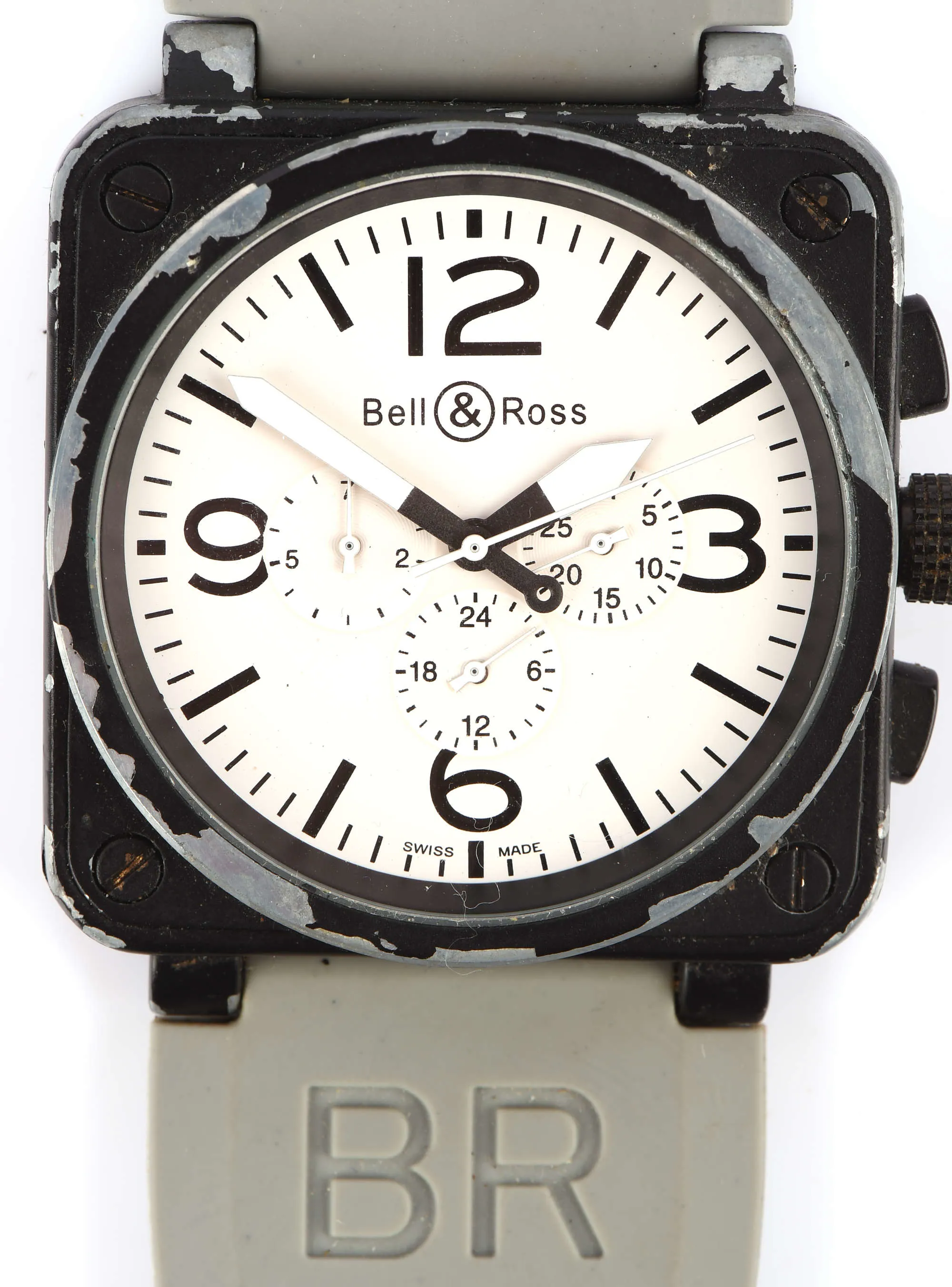 Bell & Ross Aviation BR01 50mm Stainless steel White