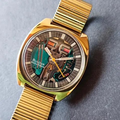 Bulova Accutron 770 38mm Yellow gold and Stainless steel Skeletonized 2