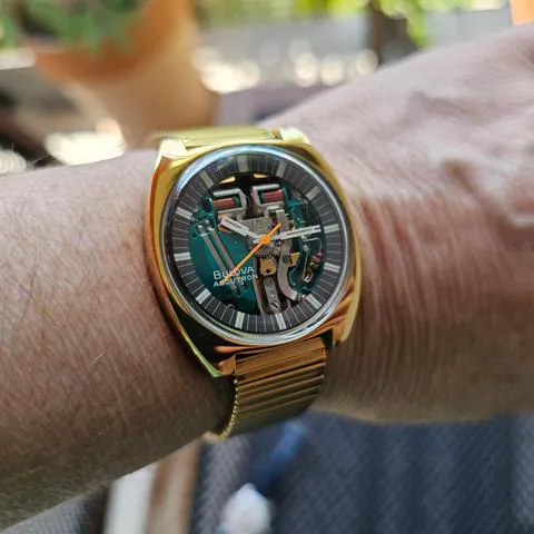 Bulova Accutron 770 38mm Yellow gold and Stainless steel Skeletonized 15