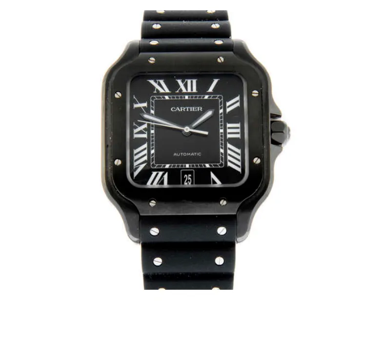 Cartier Santos 4072 38mm Dlc coated stainless steel Black