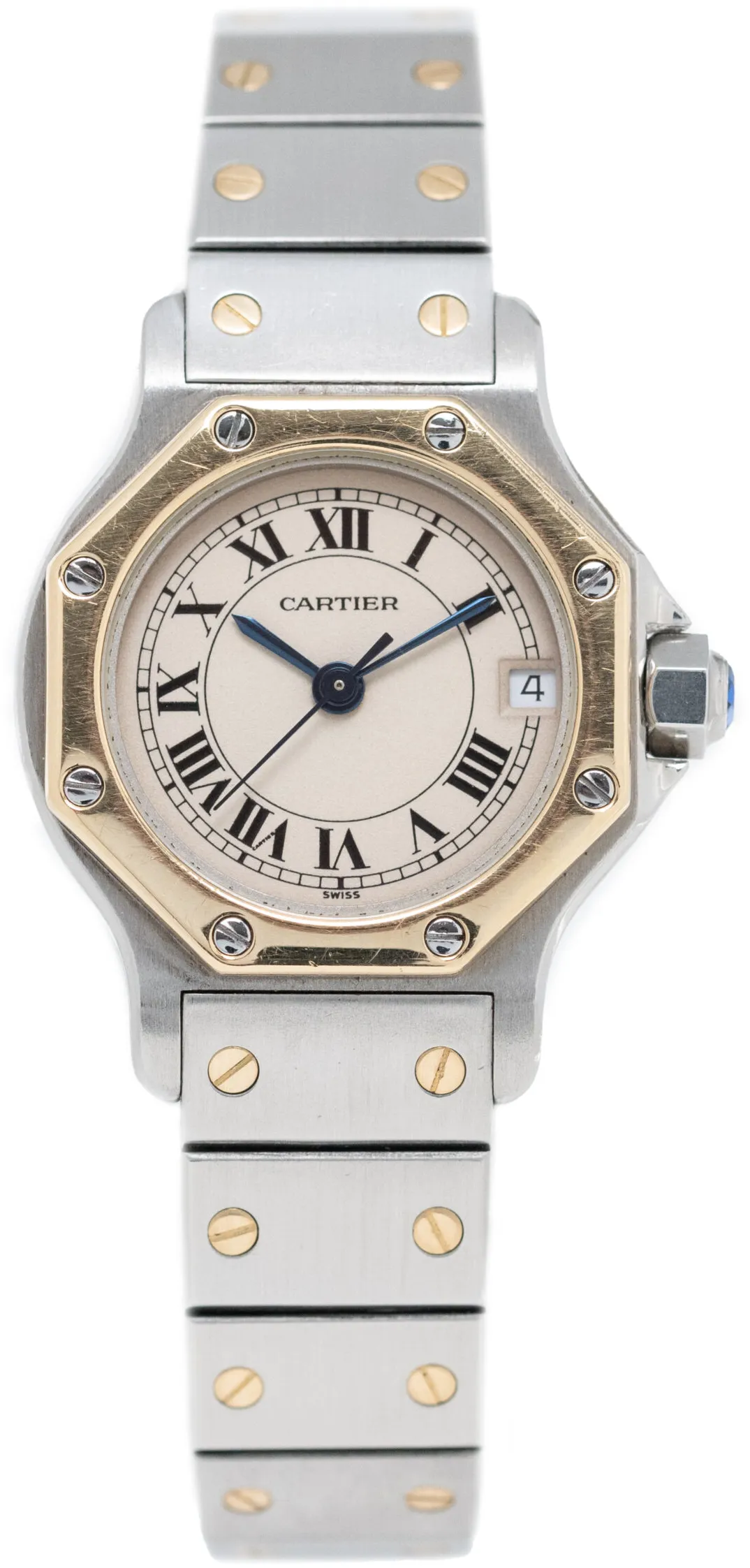 Cartier Santos 30mm Yellow gold and Stainless steel White