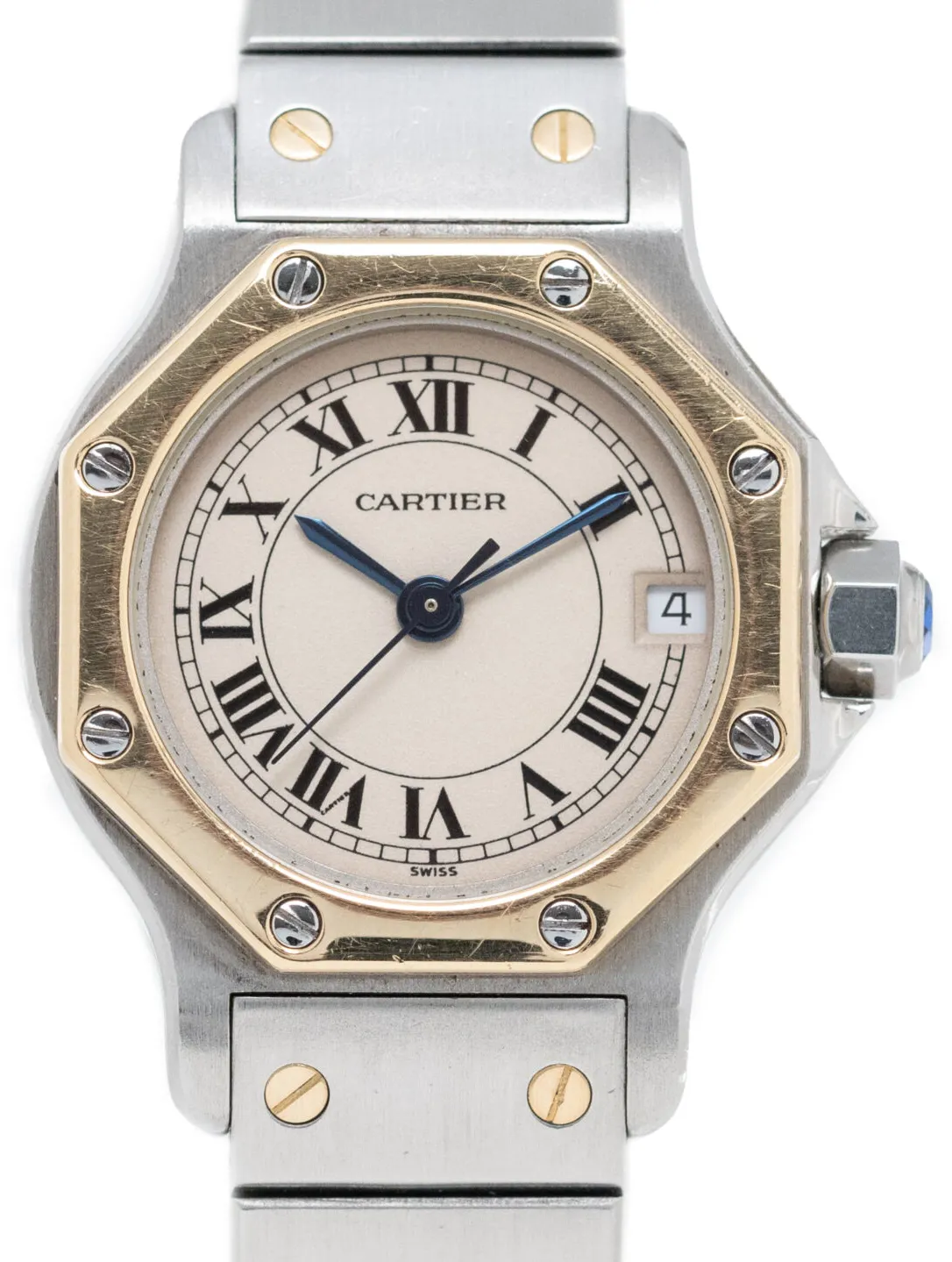 Cartier Santos 30mm Yellow gold and Stainless steel White 1