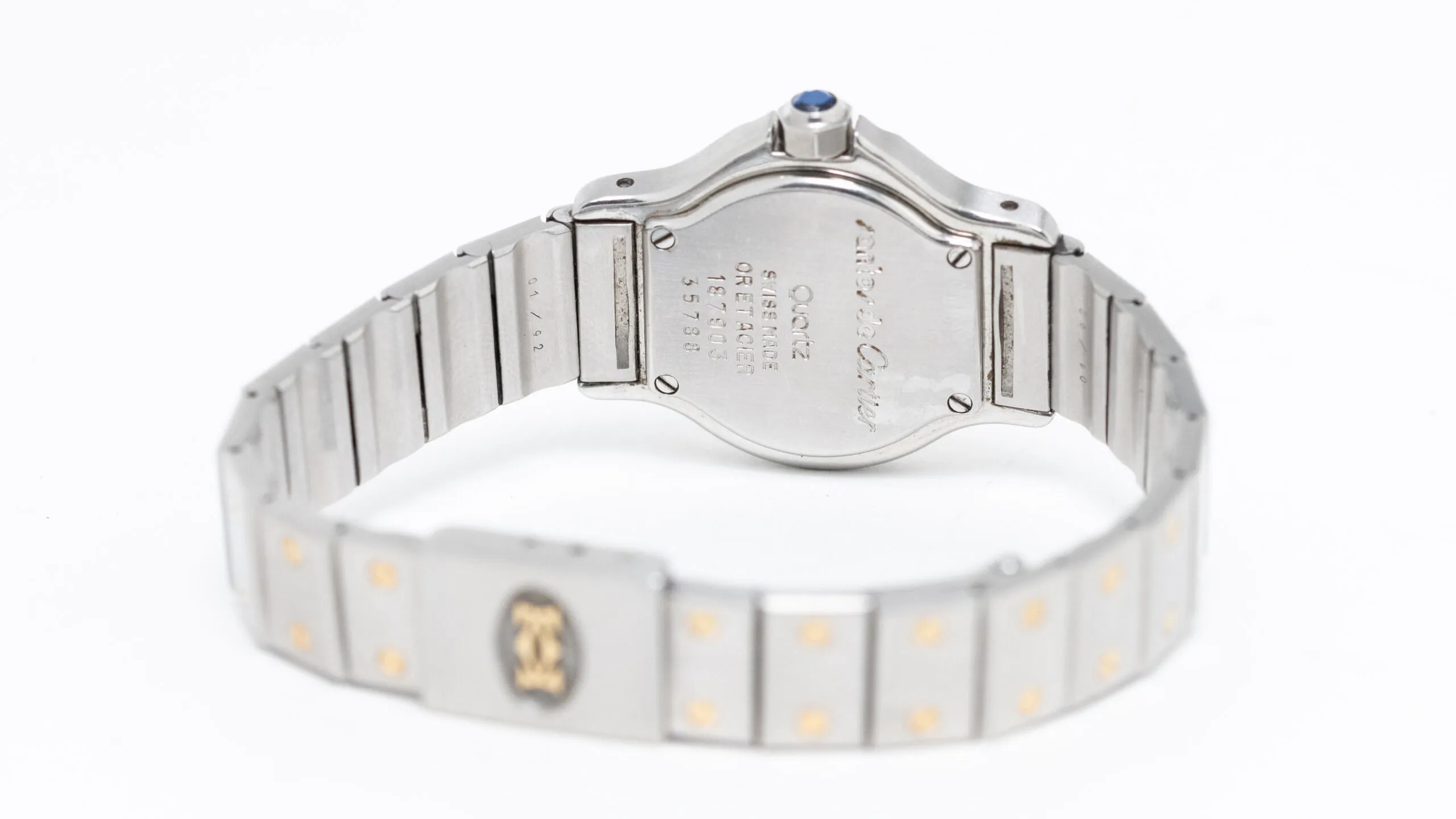 Cartier Santos 30mm Yellow gold and Stainless steel White 4