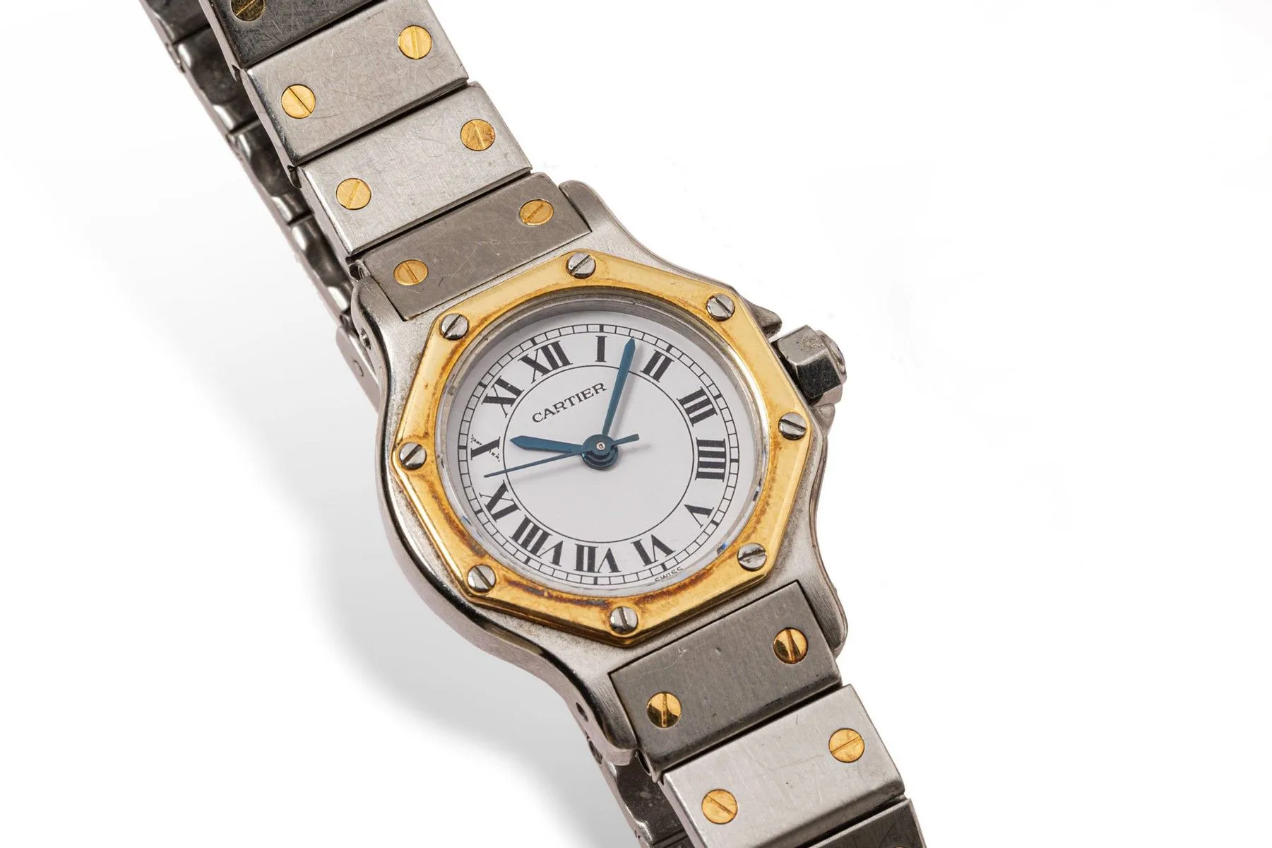 Cartier Santos 25mm Yellow gold and Stainless steel White 1