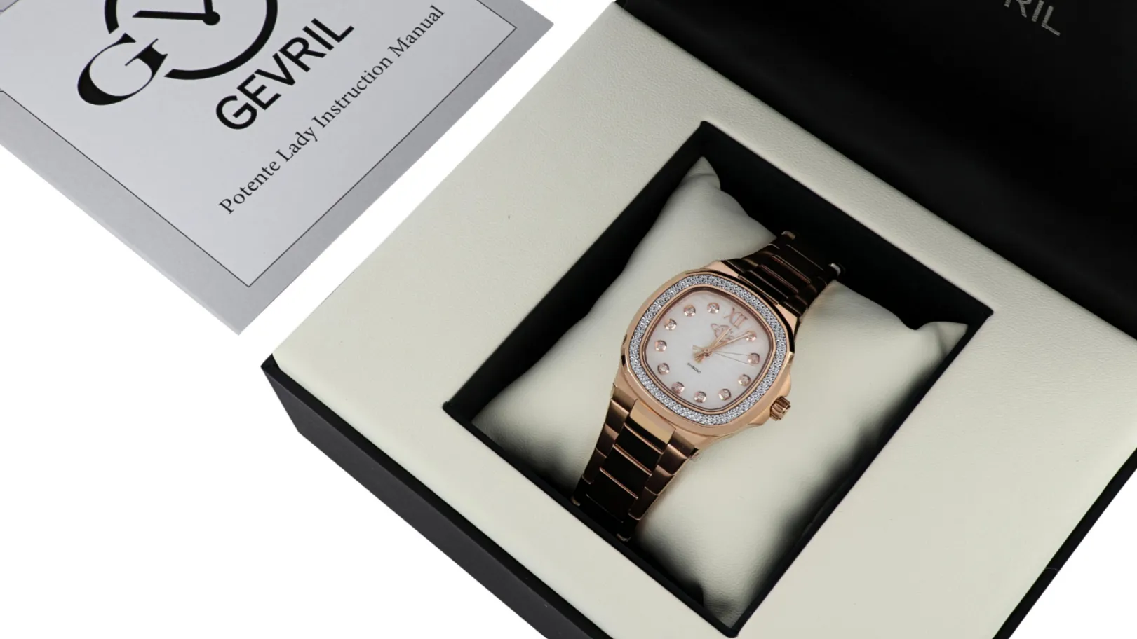 Gevril GV2 33mm Rose gold and Stainless steel and Diamond Mother of pearl & Diamond