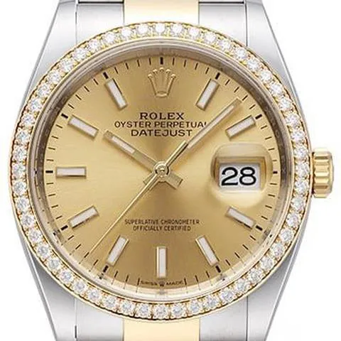 Rolex Datejust 36 126283RBR 36mm Yellow gold and Stainless steel Champagne