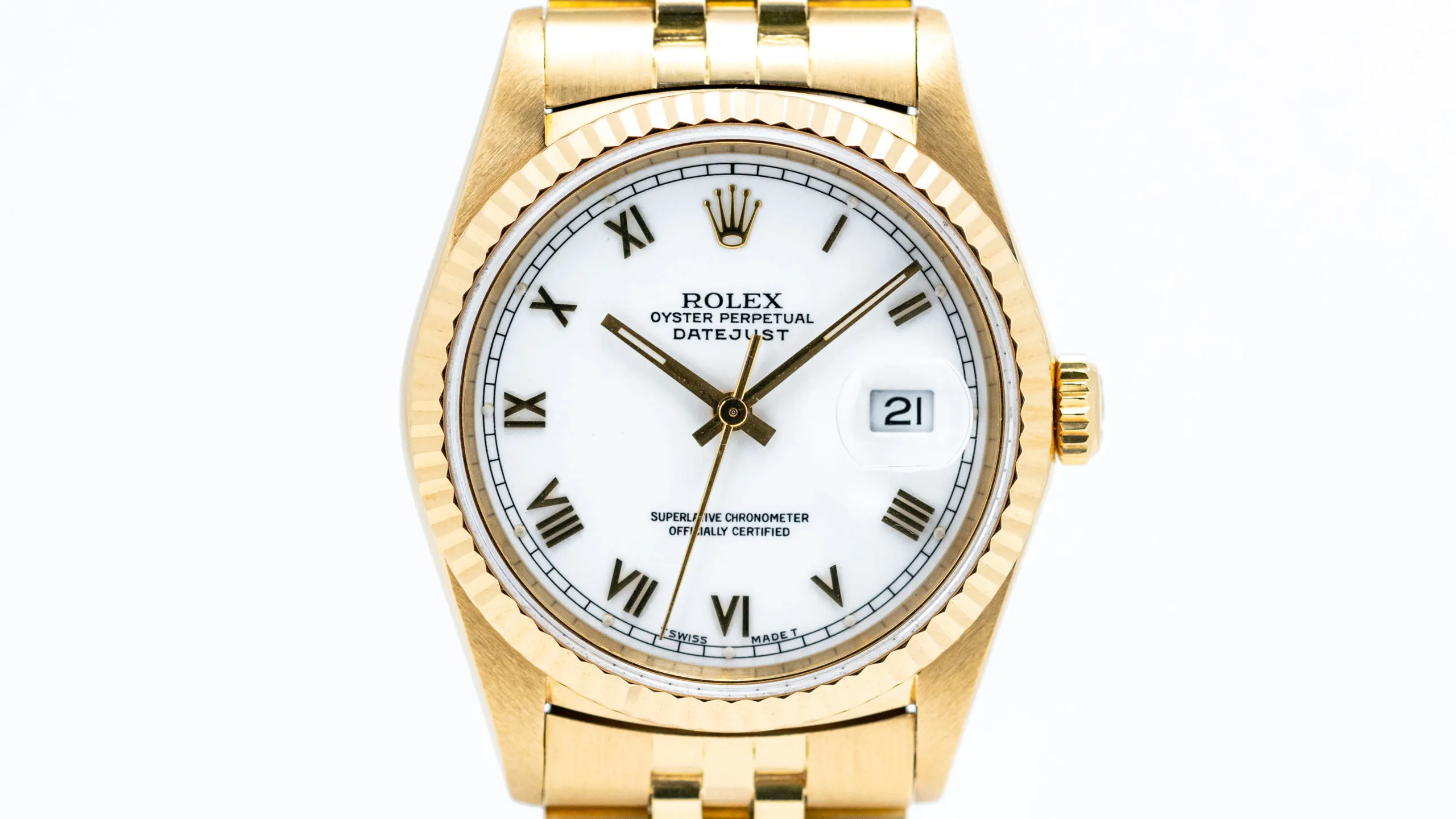 Rolex Datejust 36mm Yellow gold White 2