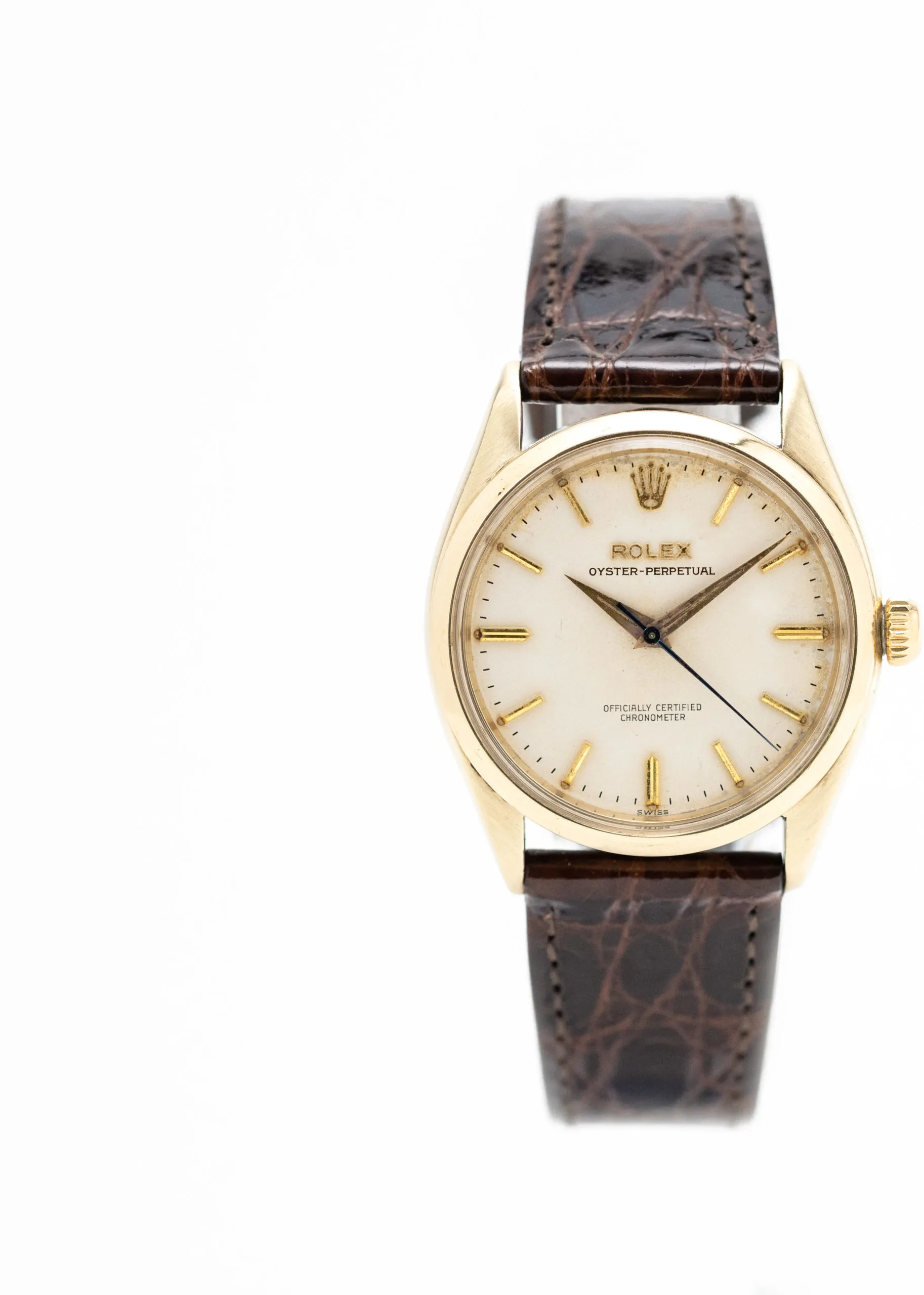 Rolex Oyster Perpetual 34mm Yellow gold Cream