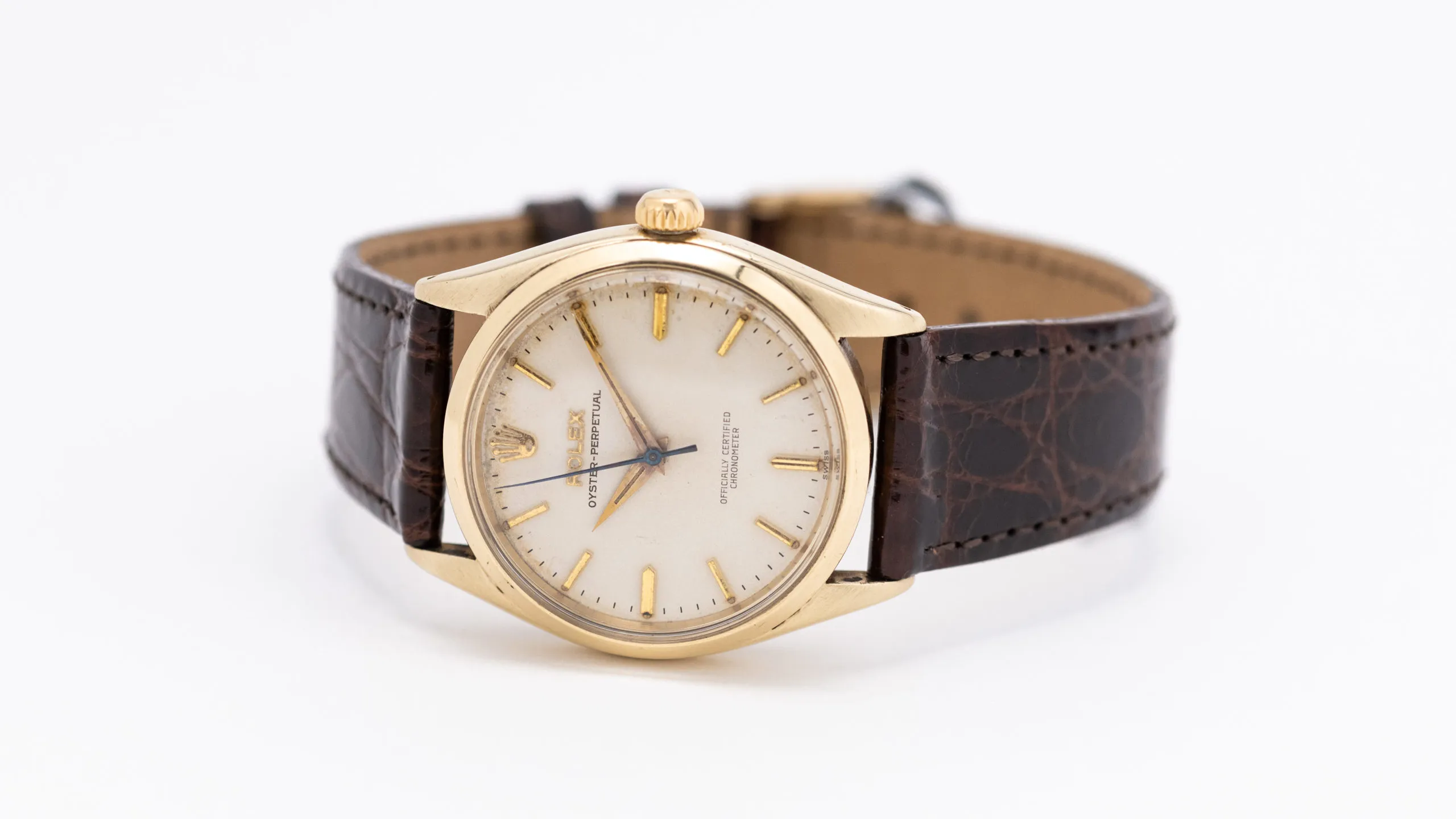 Rolex Oyster Perpetual 34mm Yellow gold Cream 2