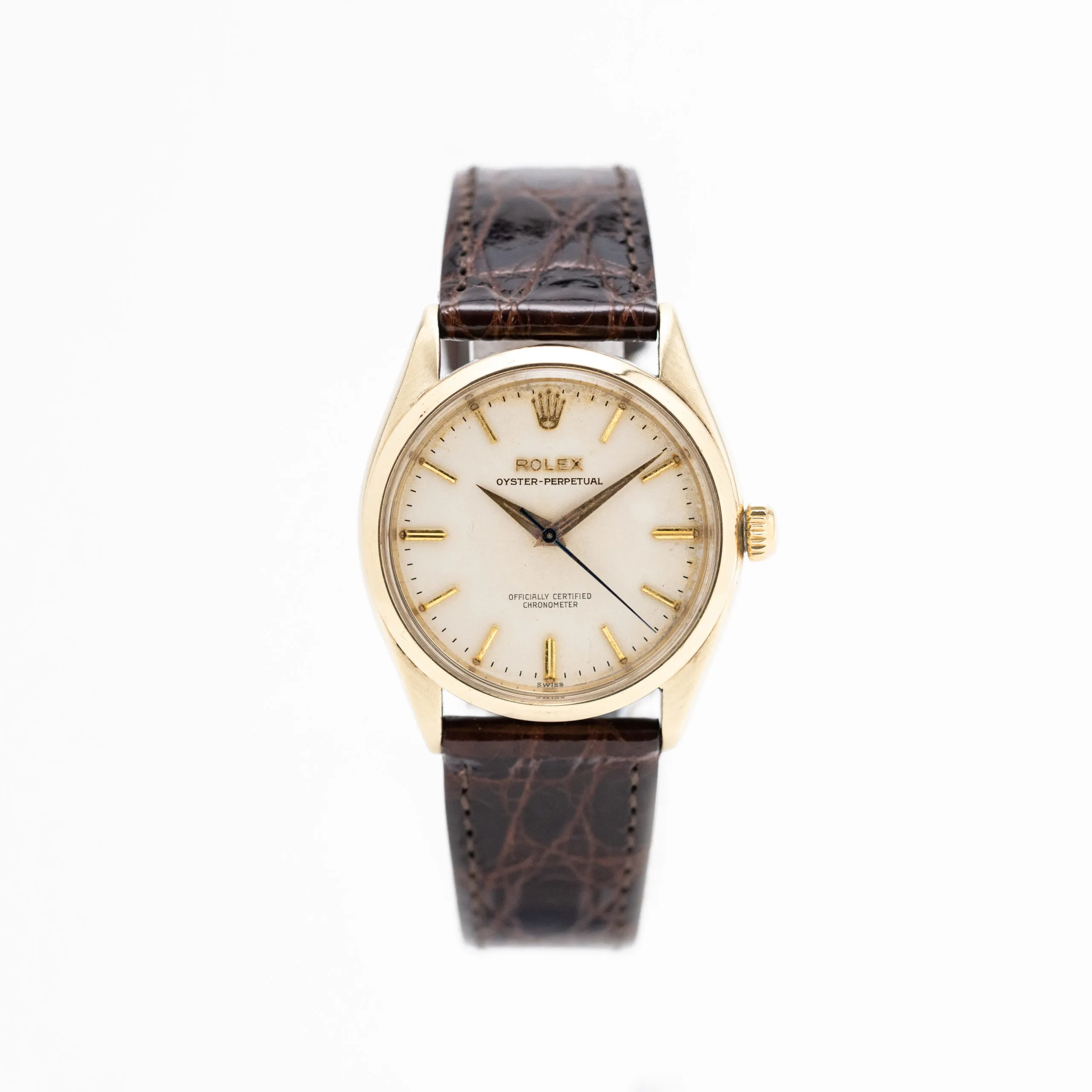 Rolex Oyster Perpetual 34mm Yellow gold Cream 4