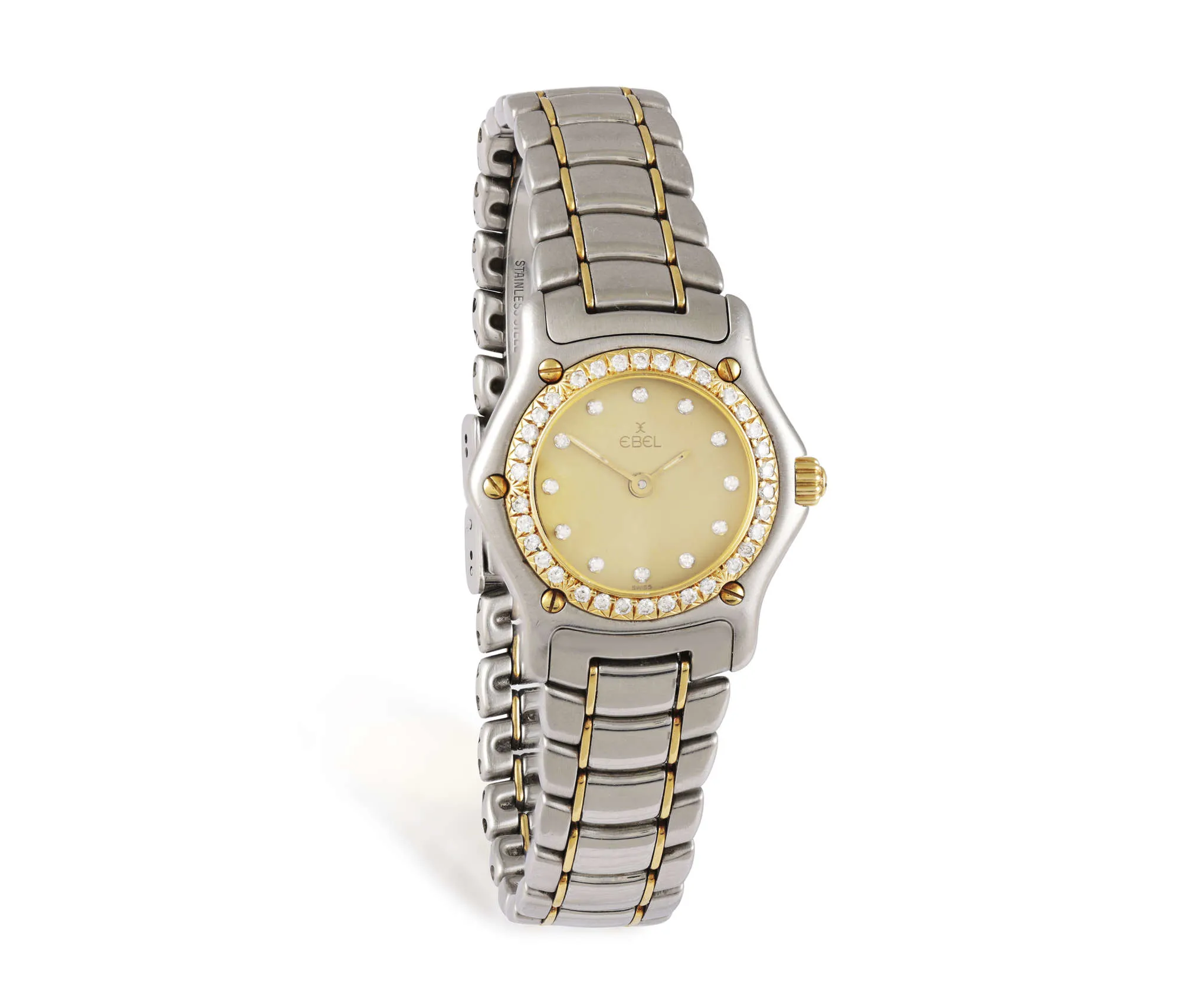 Ebel 1911 28mm Yellow gold, stainless steel and diamond-set Golden