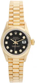 Rolex Lady-Datejust 69178 26mm Yellow gold Black