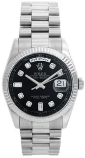 Rolex Day-Date 36 118239-0089 White gold Black