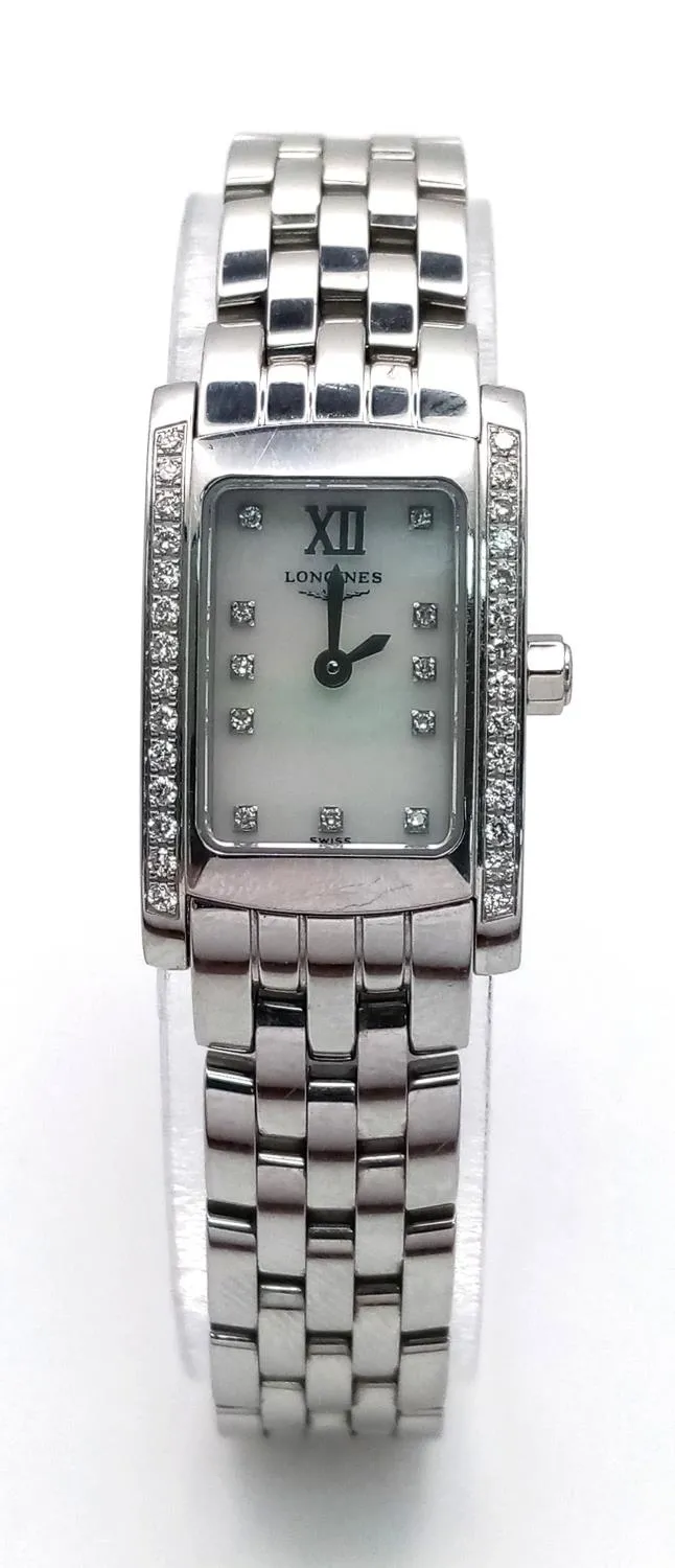 Longines 16mm Stainless steel and diamond White 3
