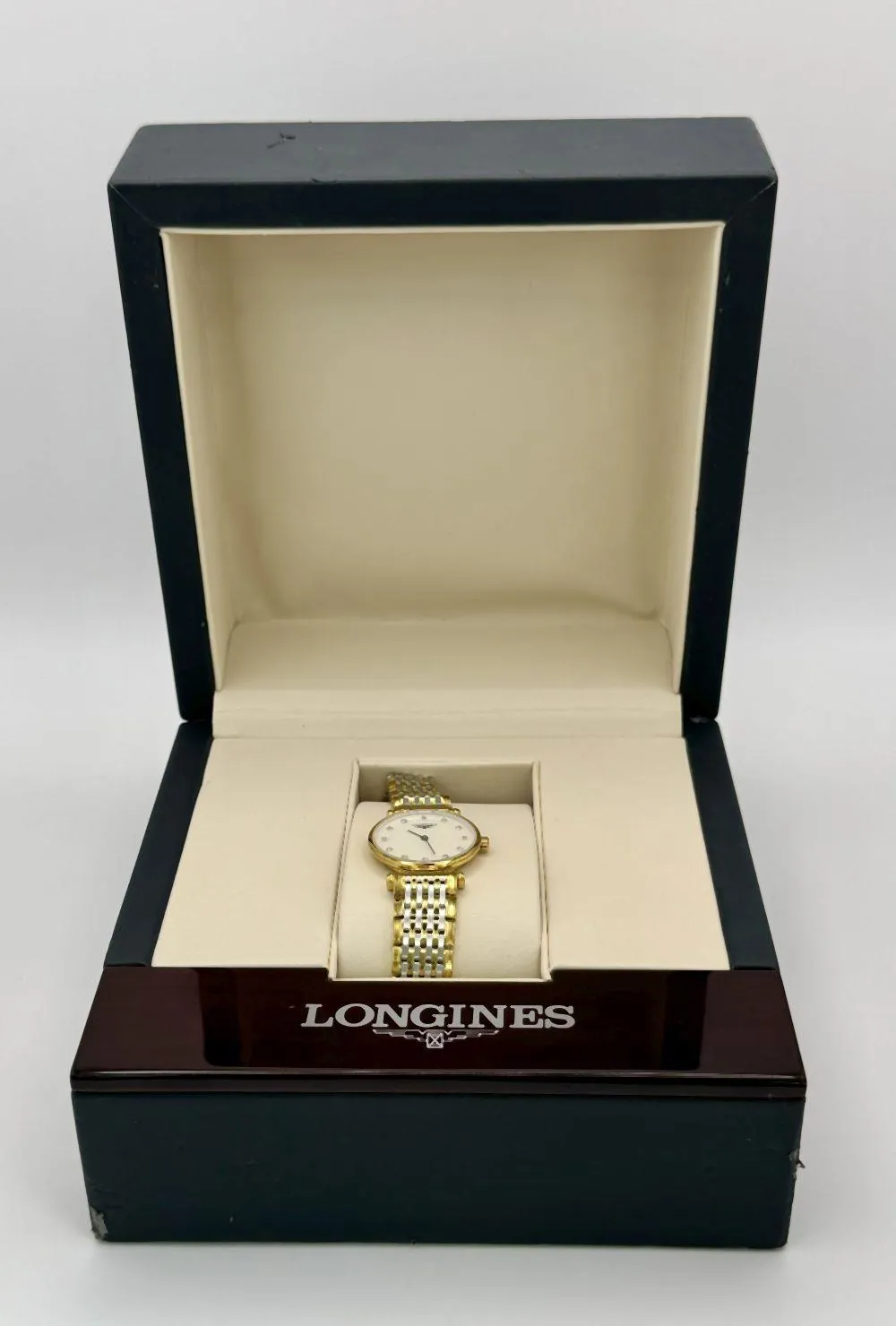 Longines 24mm Bi-metal Mother of pearl & Diamond 8