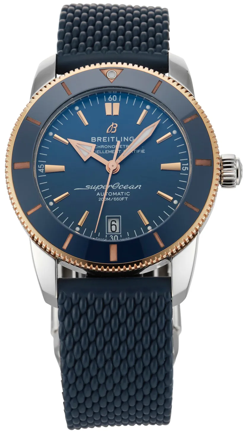 Breitling Superocean Heritage UB2010 42mm Rose gold and Stainless steel Blue