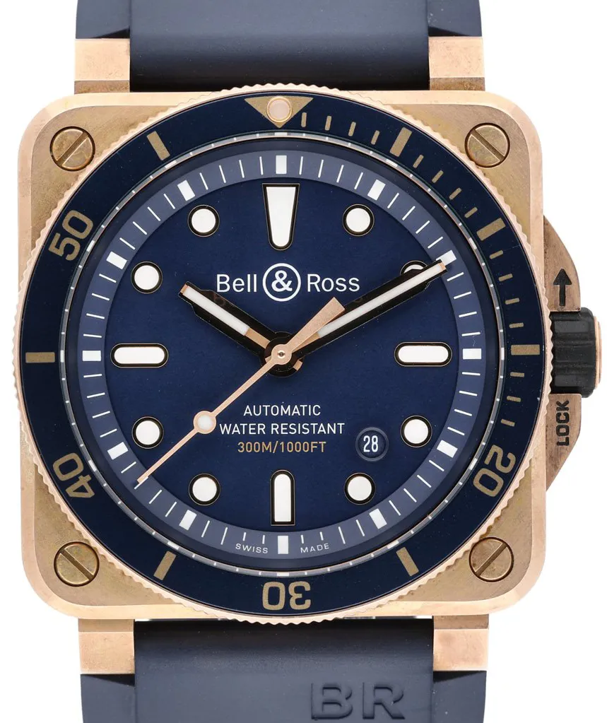 Bell & Ross BR03-92 BR0392-D-BU-BR/SCA 42mm Bronze Blue