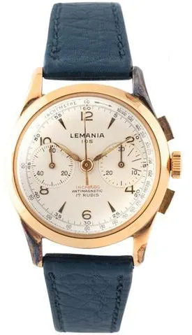 Lemania 105 34mm Yellow gold White