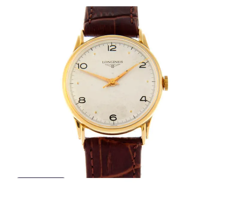 Longines 33mm Yellow gold Silvered
