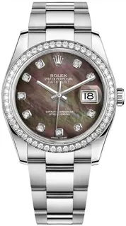 Rolex Datejust 116244-0019 White gold and Stainless steel Black mother-of-pearl set with diamonds