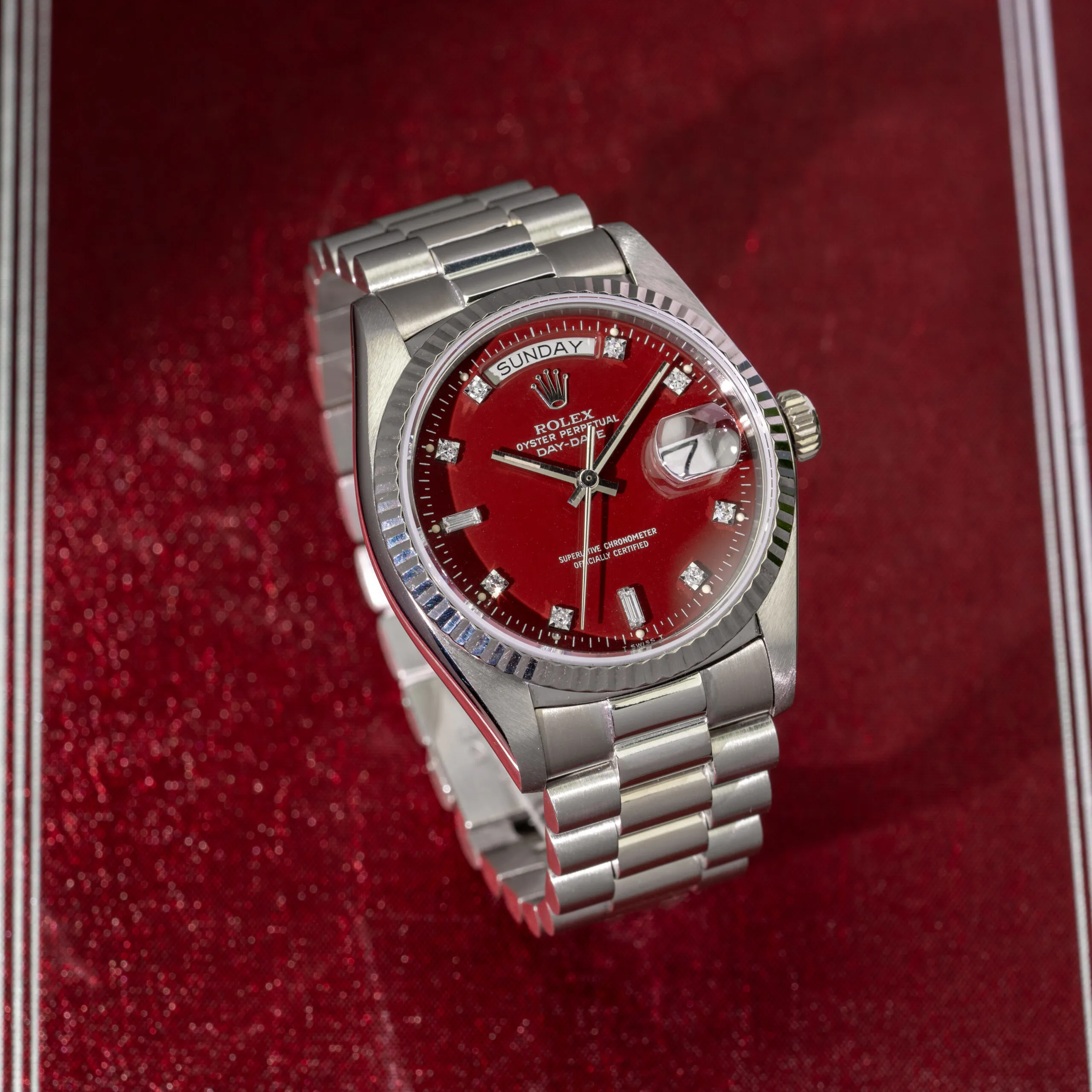 Rolex Day-Date 18039 36mm White gold Oxblood