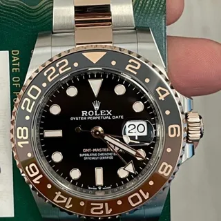 Rolex GMT-Master II, “Root Beer" 126711 stainless steel$Everose gold Black