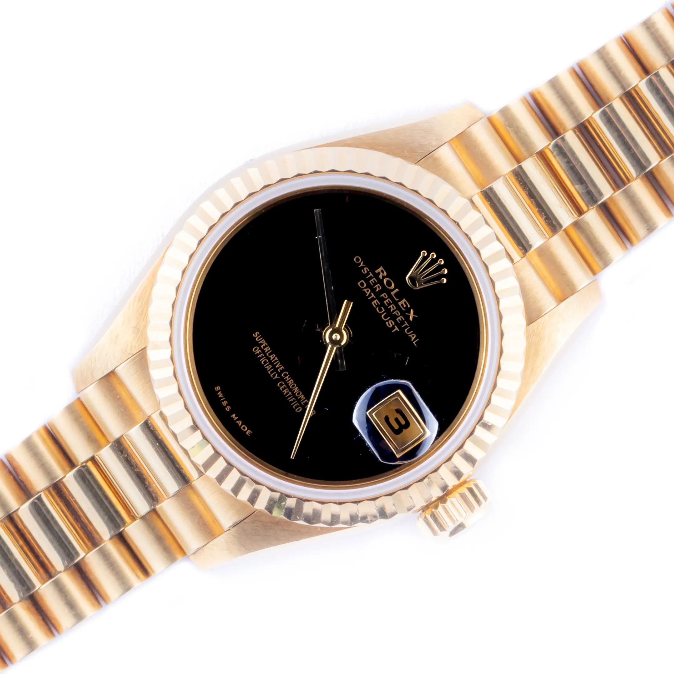 Rolex Lady-Datejust 69178 26mm Yellow gold Onyx